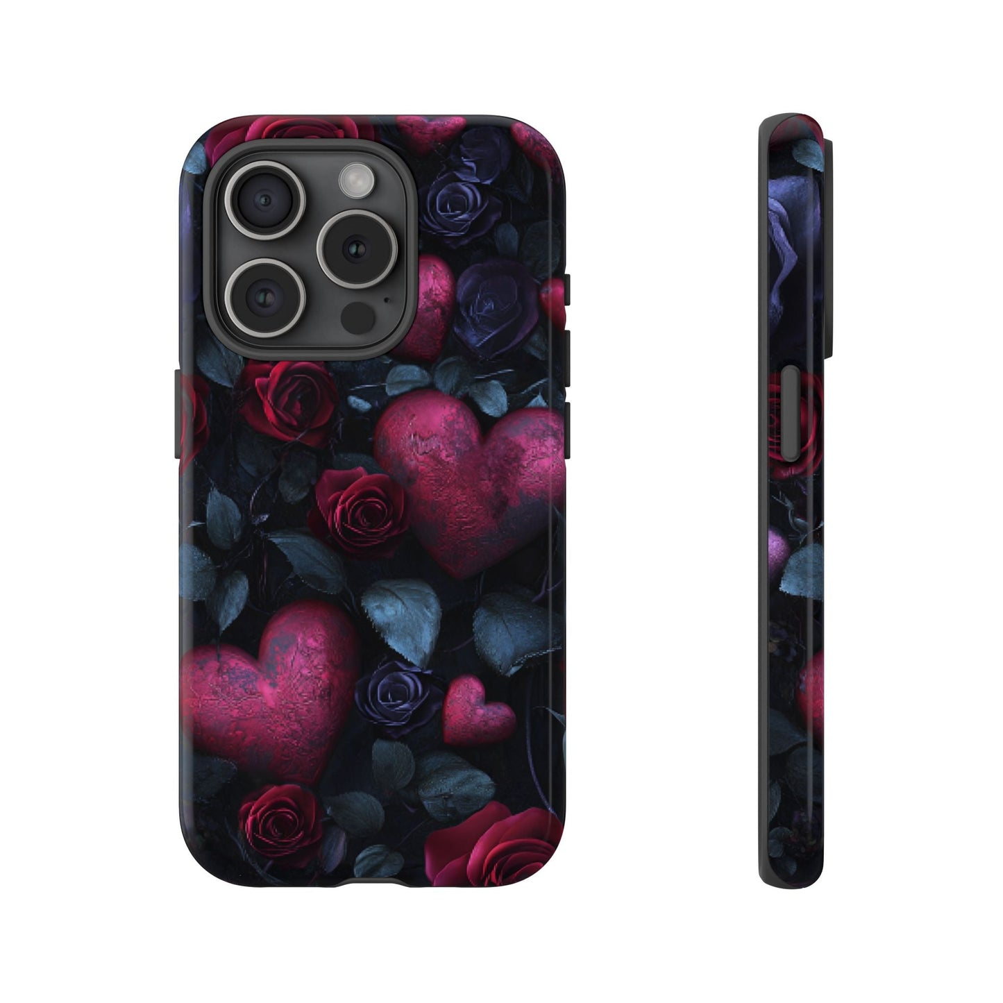 Hearts and Roses Phone Case - Gothic Valentine Phone Cases for iPhone 16 15 14 13 12 11, Samsung Galaxy & Google Pixel