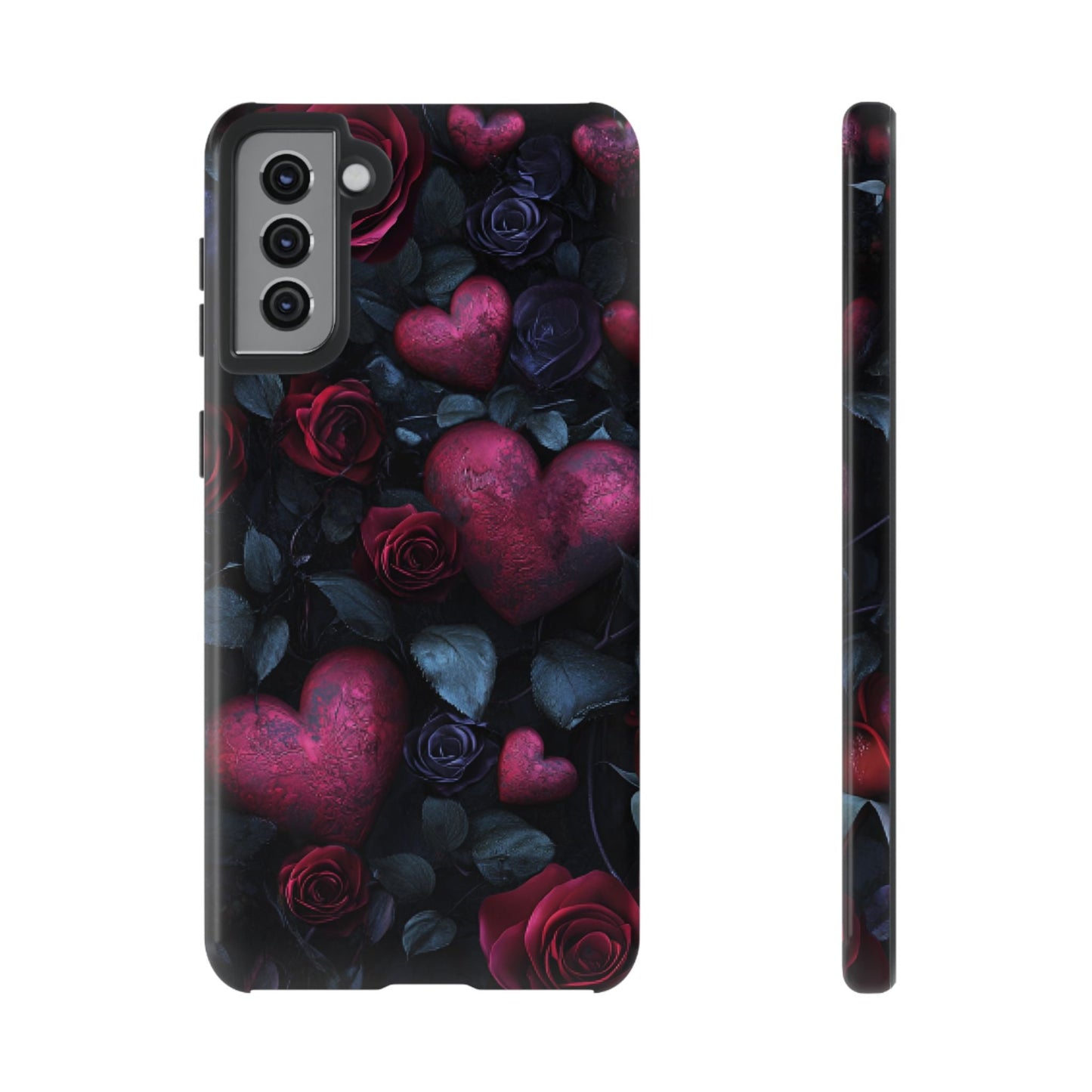 Hearts and Roses Phone Case - Gothic Valentine Phone Cases for iPhone 16 15 14 13 12 11, Samsung Galaxy & Google Pixel