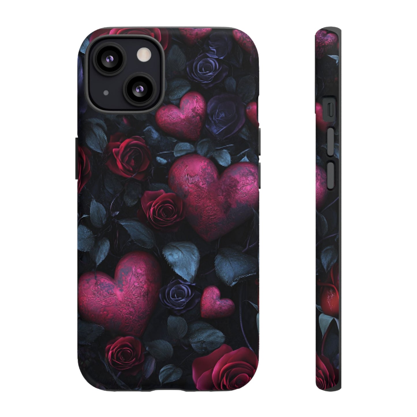 Hearts and Roses Phone Case - Gothic Valentine Phone Cases for iPhone 16 15 14 13 12 11, Samsung Galaxy & Google Pixel