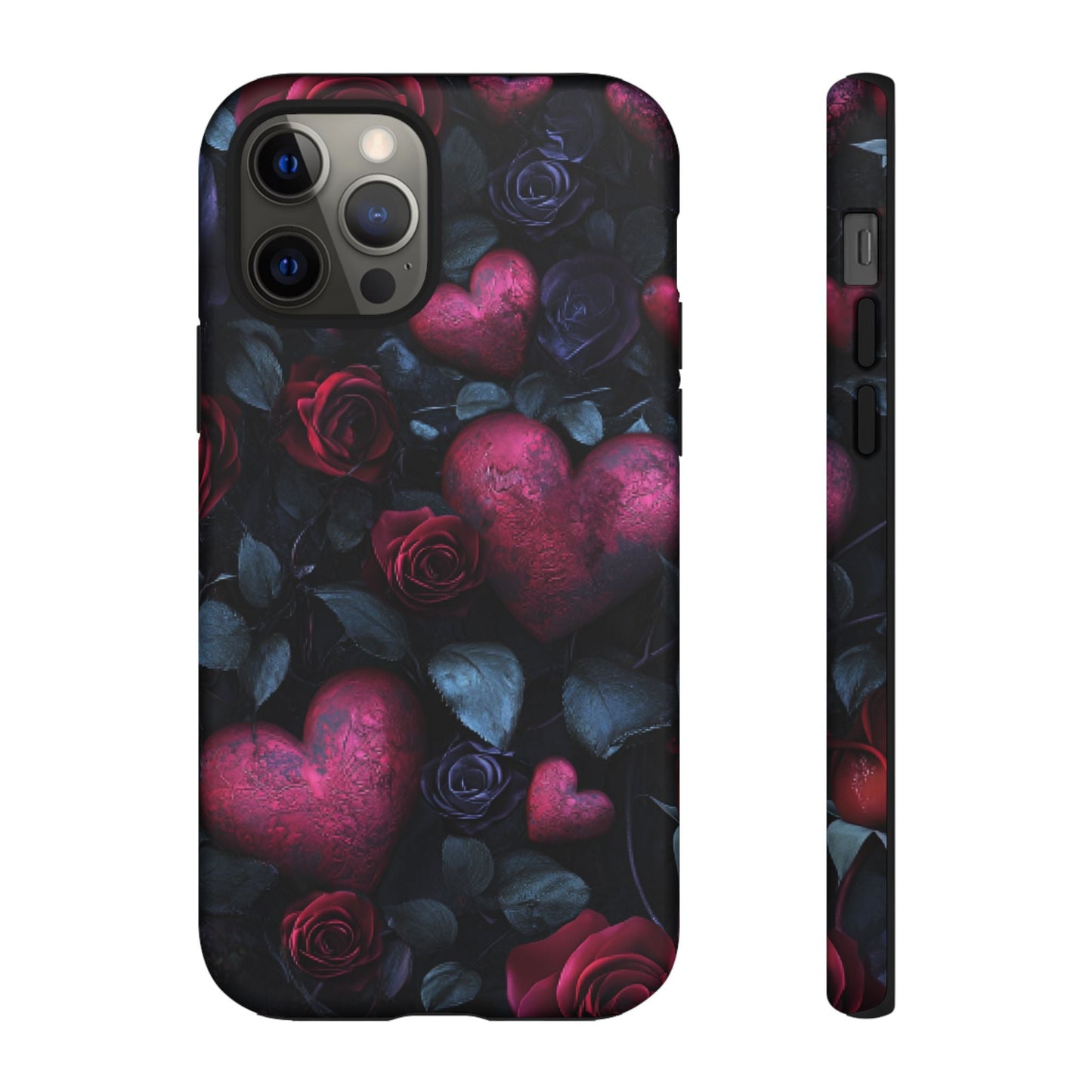 Hearts and Roses Phone Case - Gothic Valentine Phone Cases for iPhone 16 15 14 13 12 11, Samsung Galaxy & Google Pixel