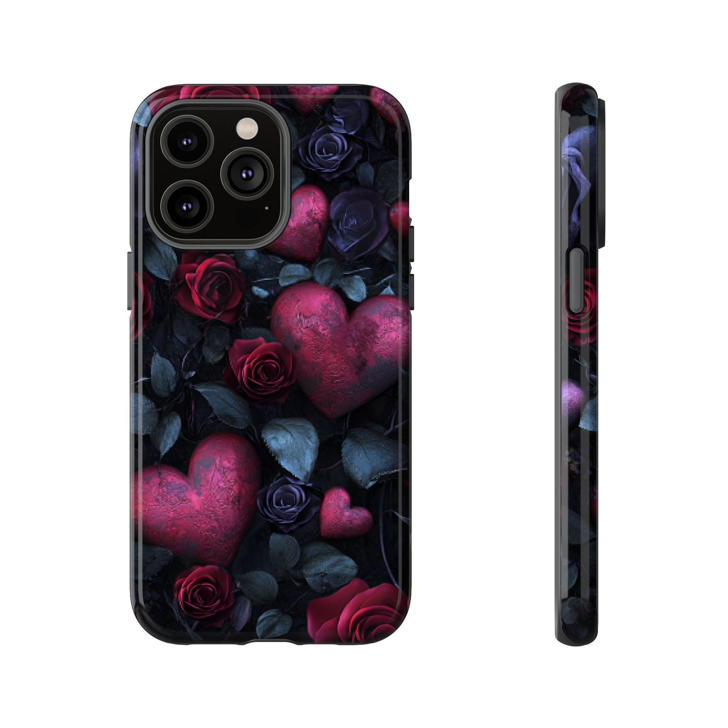 Hearts and Roses Phone Case - Gothic Valentine Phone Cases for iPhone 16 15 14 13 12 11, Samsung Galaxy & Google Pixel