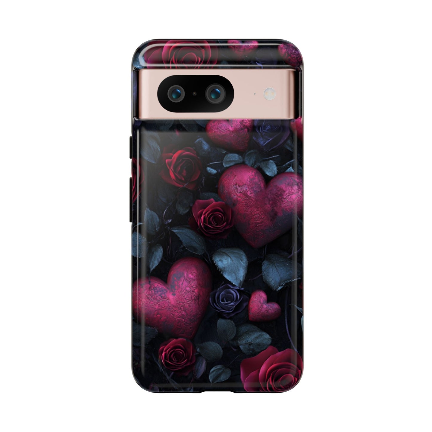 Hearts and Roses Phone Case - Gothic Valentine Phone Cases for iPhone 16 15 14 13 12 11, Samsung Galaxy & Google Pixel