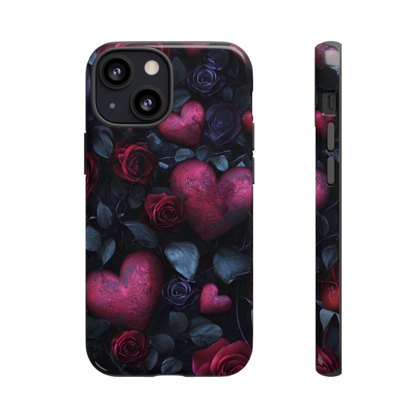 Hearts and Roses Phone Case - Gothic Valentine Phone Cases for iPhone 16 15 14 13 12 11, Samsung Galaxy & Google Pixel