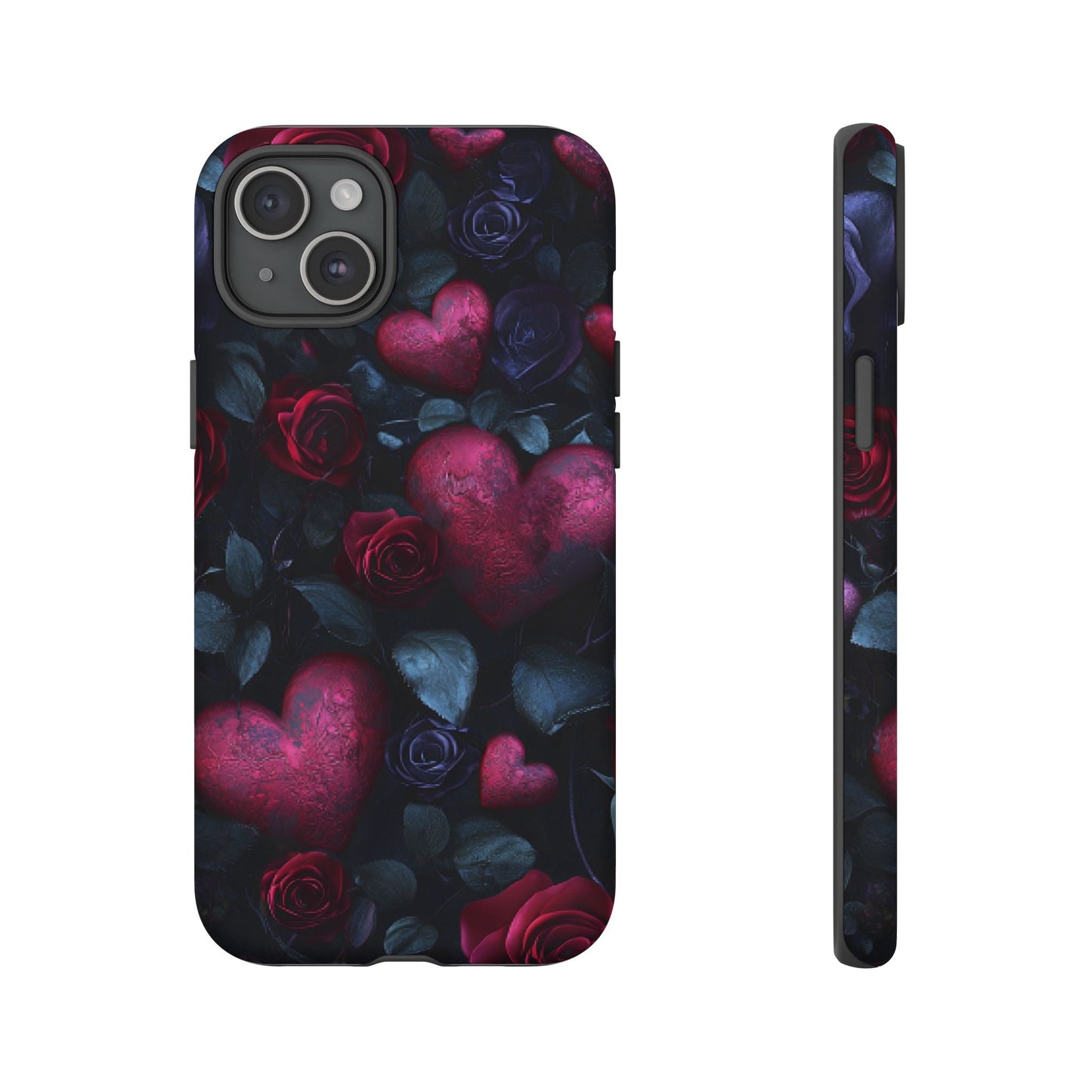 Hearts and Roses Phone Case - Gothic Valentine Phone Cases for iPhone 16 15 14 13 12 11, Samsung Galaxy & Google Pixel