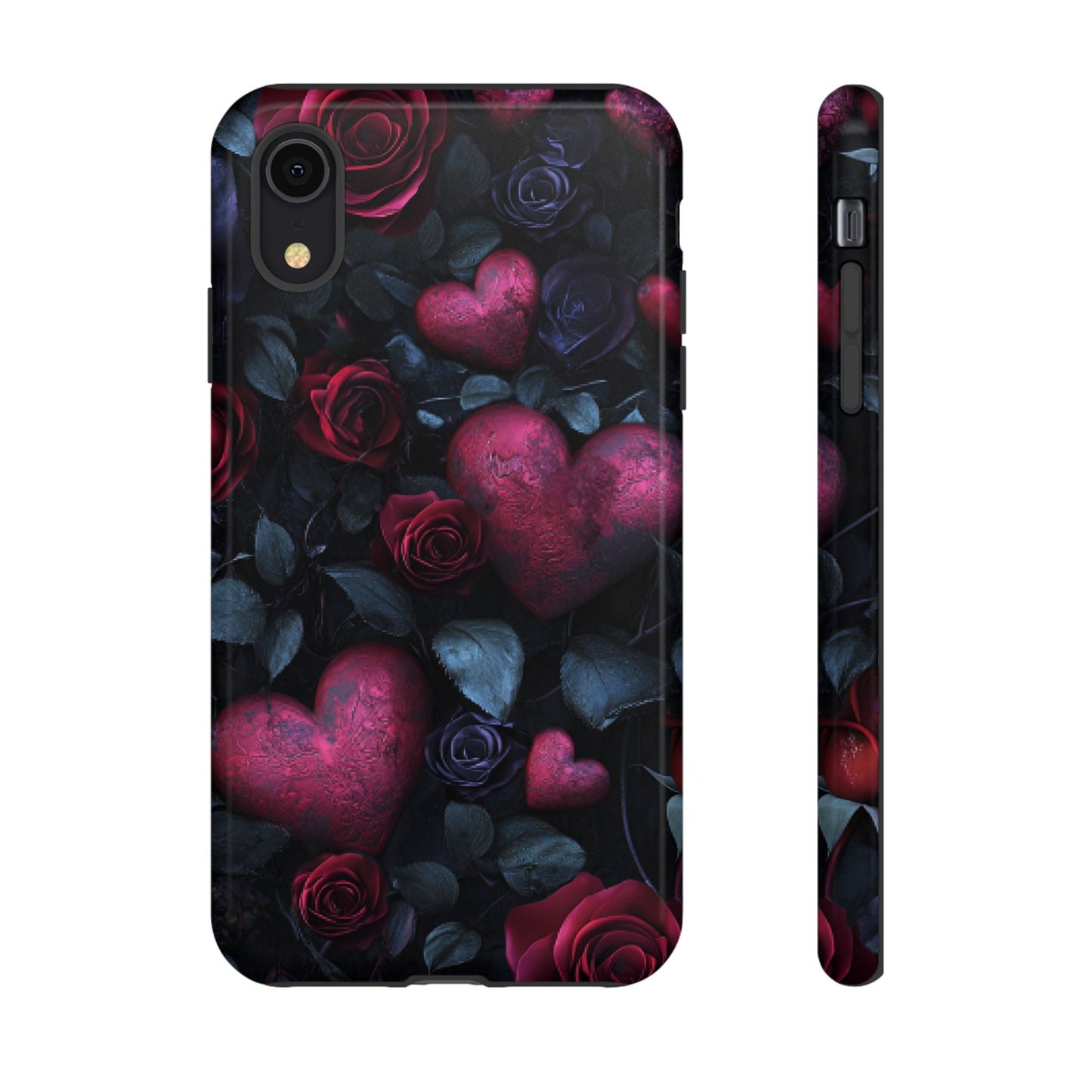 Hearts and Roses Phone Case - Gothic Valentine Phone Cases for iPhone 16 15 14 13 12 11, Samsung Galaxy & Google Pixel