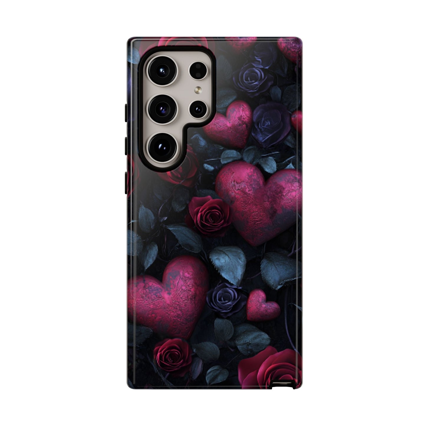 Hearts and Roses Phone Case - Gothic Valentine Phone Cases for iPhone 16 15 14 13 12 11, Samsung Galaxy & Google Pixel