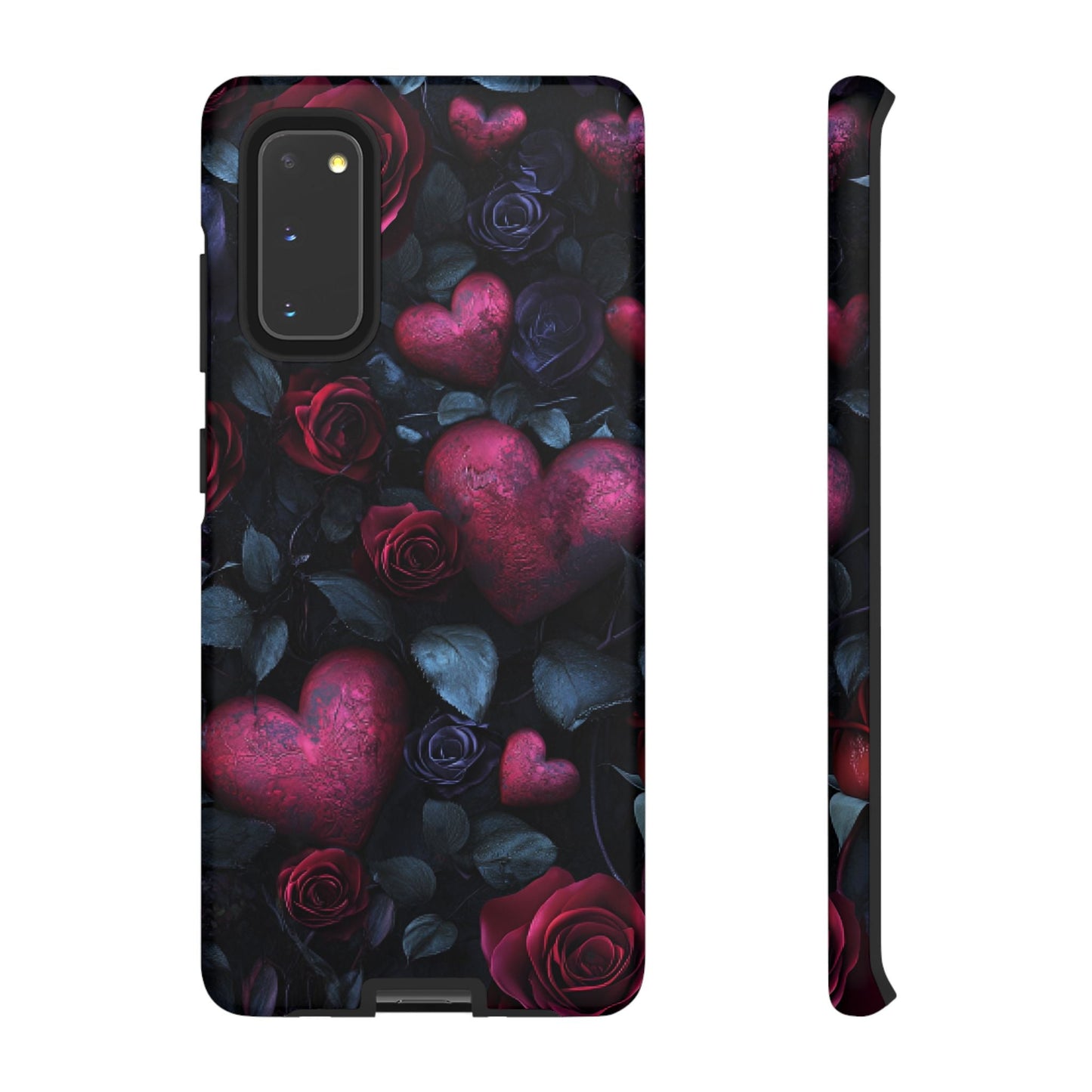 Hearts and Roses Phone Case - Gothic Valentine Phone Cases for iPhone 16 15 14 13 12 11, Samsung Galaxy & Google Pixel