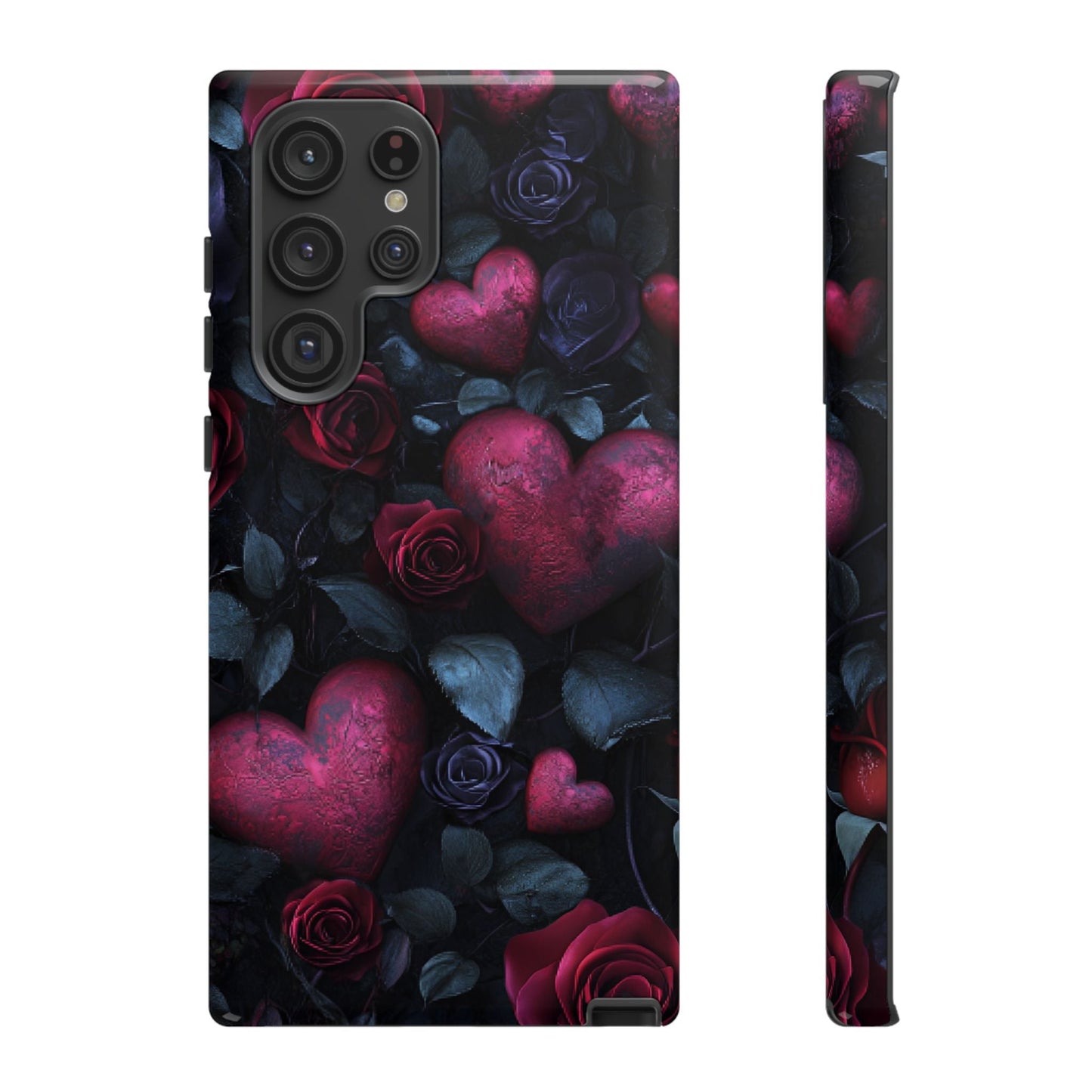 Hearts and Roses Phone Case - Gothic Valentine Phone Cases for iPhone 16 15 14 13 12 11, Samsung Galaxy & Google Pixel