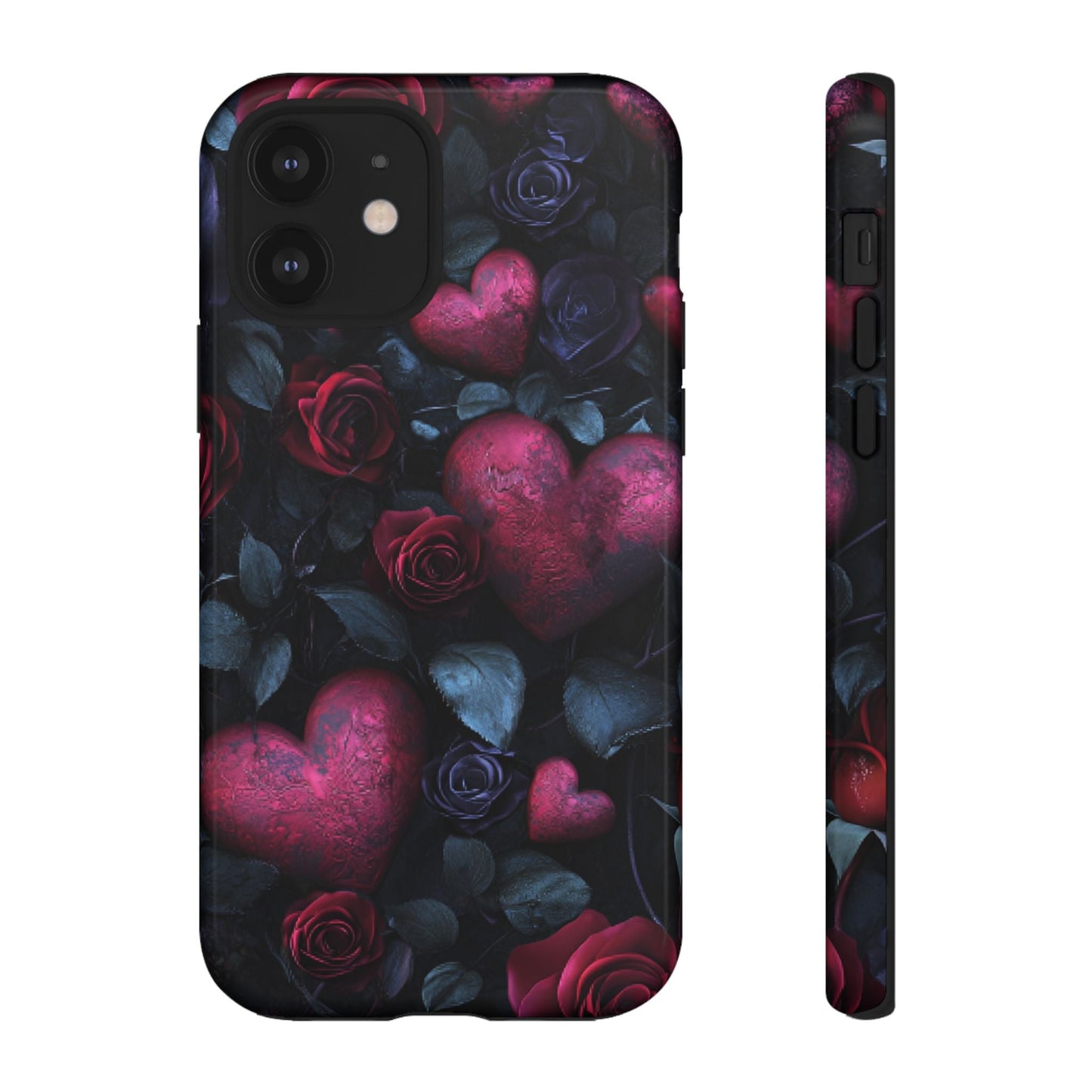 Hearts and Roses Phone Case - Gothic Valentine Phone Cases for iPhone 16 15 14 13 12 11, Samsung Galaxy & Google Pixel