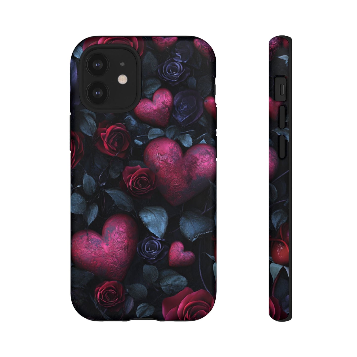 Hearts and Roses Phone Case - Gothic Valentine Phone Cases for iPhone 16 15 14 13 12 11, Samsung Galaxy & Google Pixel