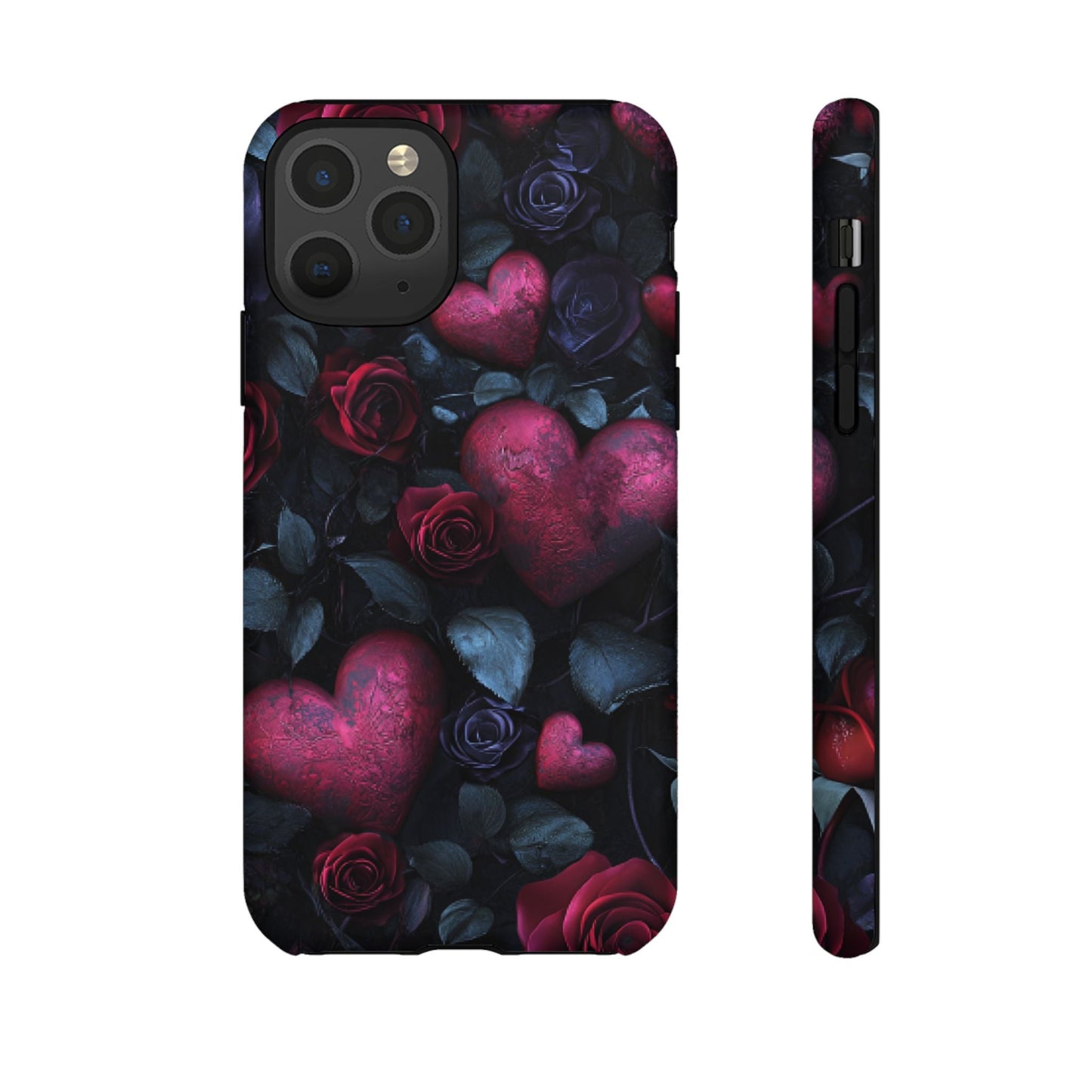 Hearts and Roses Phone Case - Gothic Valentine Phone Cases for iPhone 16 15 14 13 12 11, Samsung Galaxy & Google Pixel