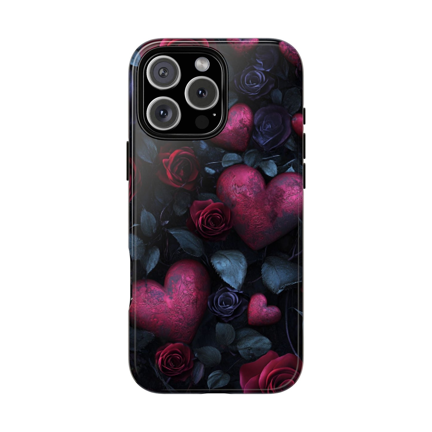 Hearts and Roses Phone Case - Gothic Valentine Phone Cases for iPhone 16 15 14 13 12 11, Samsung Galaxy & Google Pixel