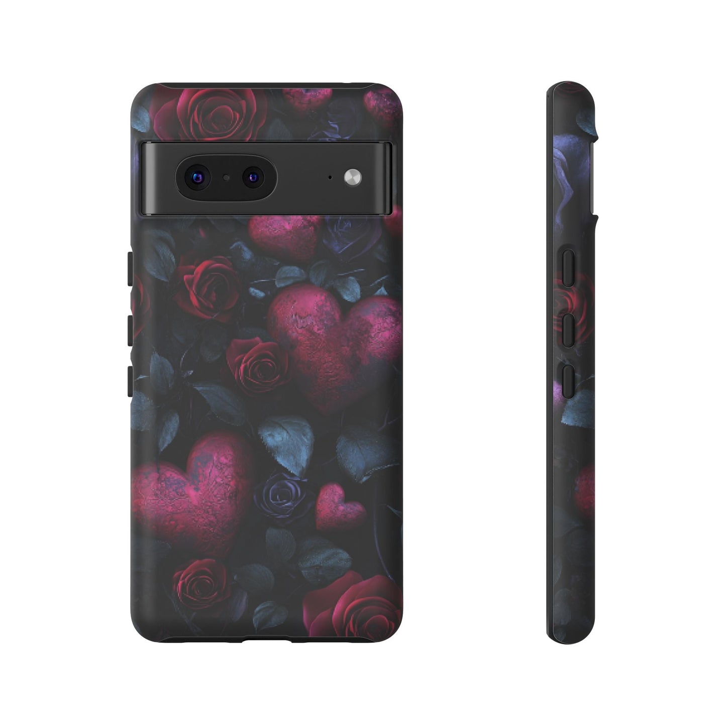 Hearts and Roses Phone Case - Gothic Valentine Phone Cases for iPhone 16 15 14 13 12 11, Samsung Galaxy & Google Pixel