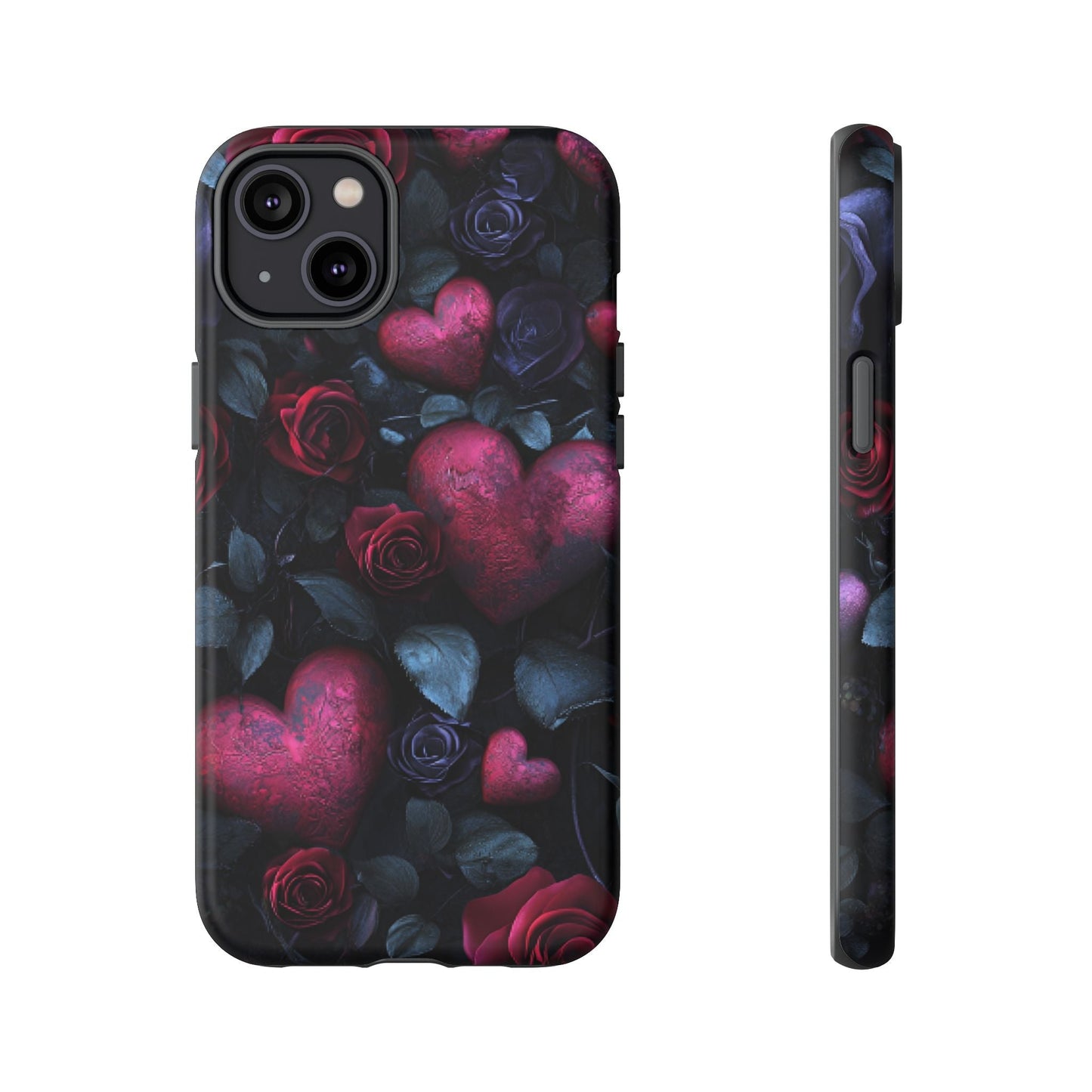 Hearts and Roses Phone Case - Gothic Valentine Phone Cases for iPhone 16 15 14 13 12 11, Samsung Galaxy & Google Pixel