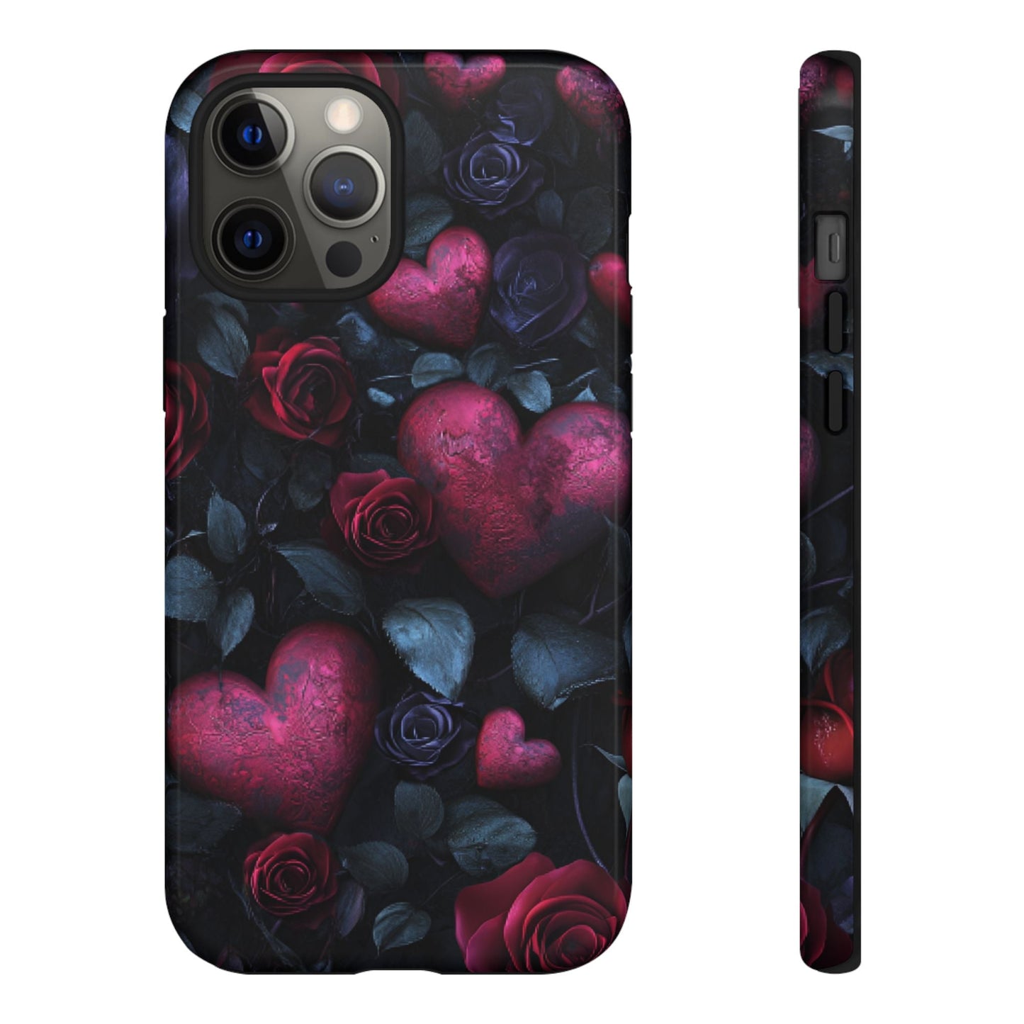 Hearts and Roses Phone Case - Gothic Valentine Phone Cases for iPhone 16 15 14 13 12 11, Samsung Galaxy & Google Pixel