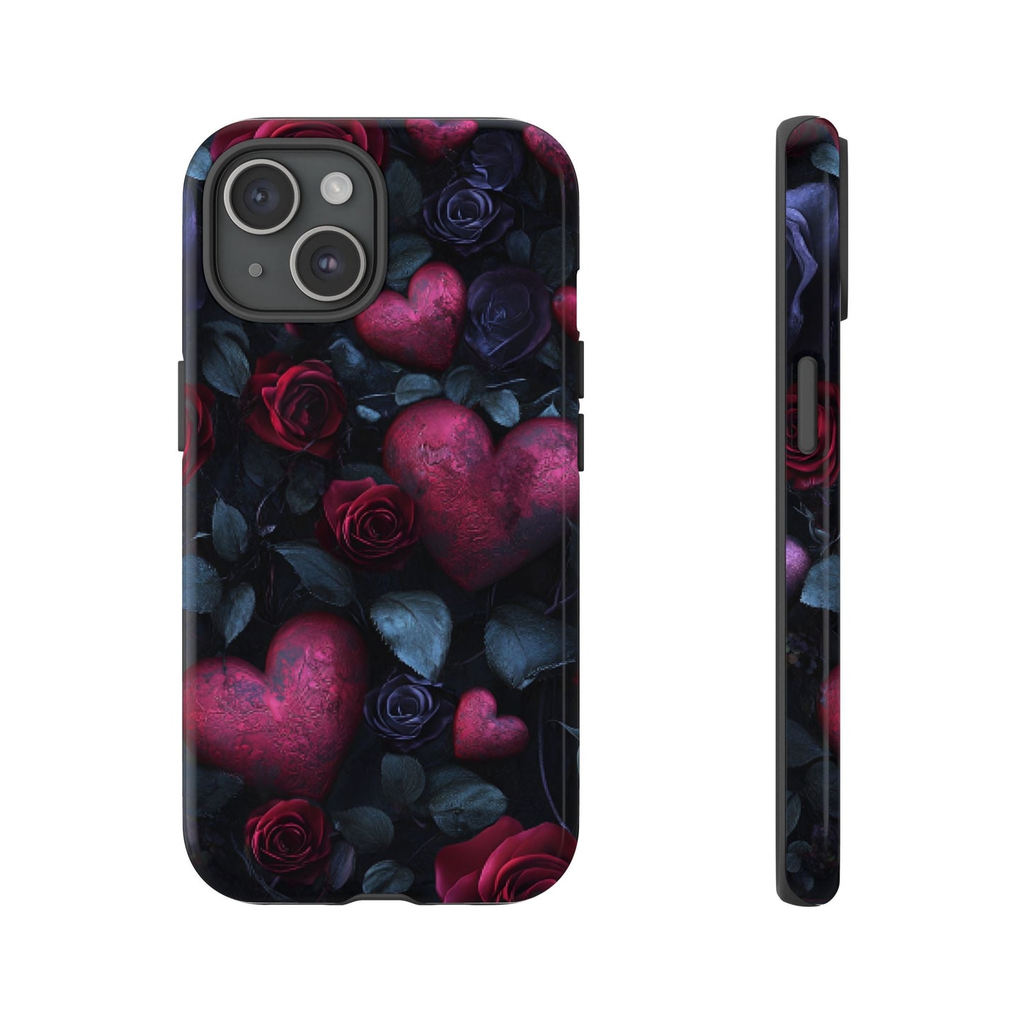 Hearts and Roses Phone Case - Gothic Valentine Phone Cases for iPhone 16 15 14 13 12 11, Samsung Galaxy & Google Pixel