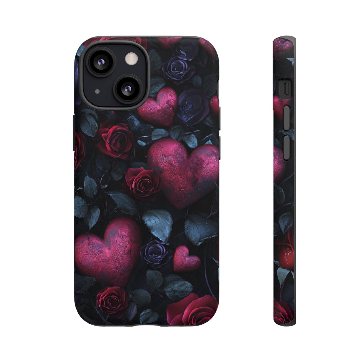 Hearts and Roses Phone Case - Gothic Valentine Phone Cases for iPhone 16 15 14 13 12 11, Samsung Galaxy & Google Pixel