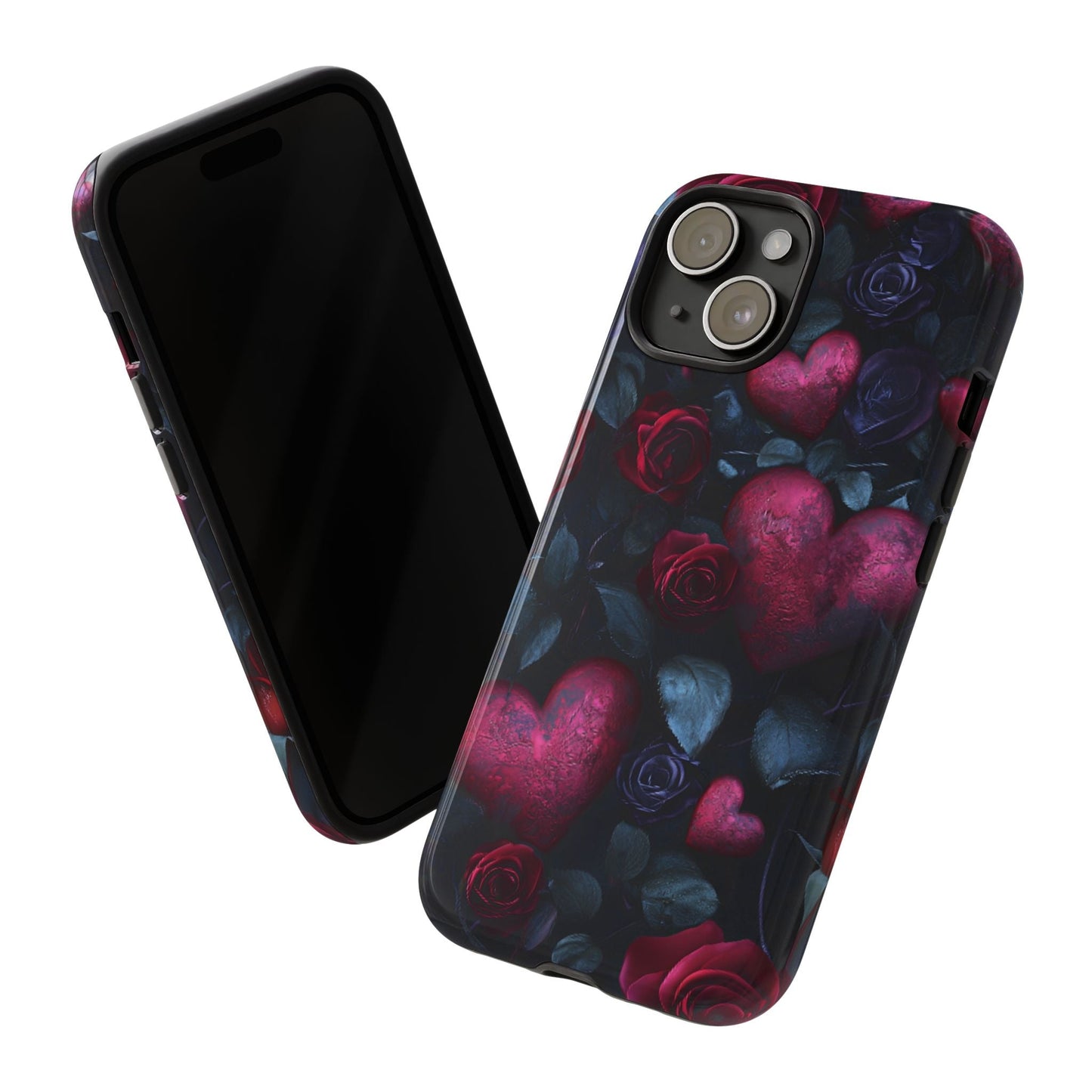 Hearts and Roses Phone Case - Gothic Valentine Phone Cases for iPhone 16 15 14 13 12 11, Samsung Galaxy & Google Pixel