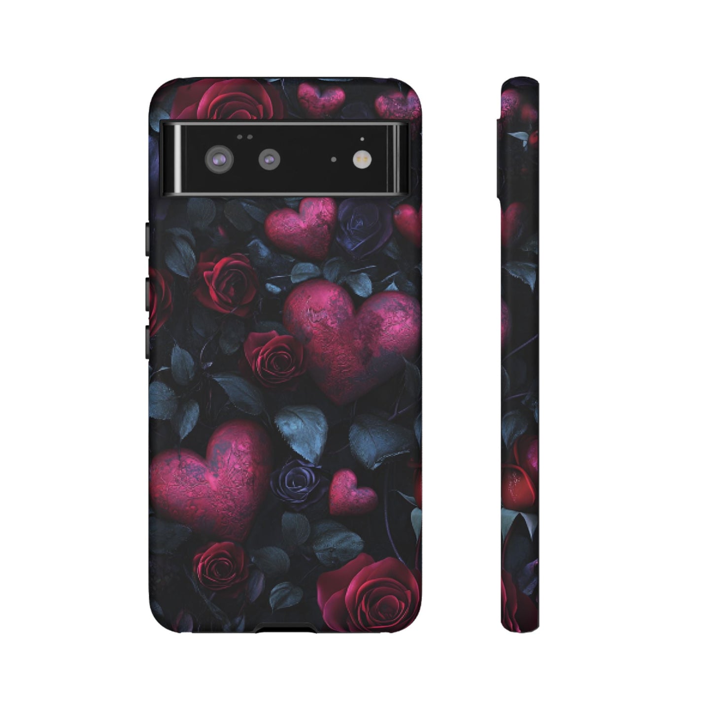 Hearts and Roses Phone Case - Gothic Valentine Phone Cases for iPhone 16 15 14 13 12 11, Samsung Galaxy & Google Pixel