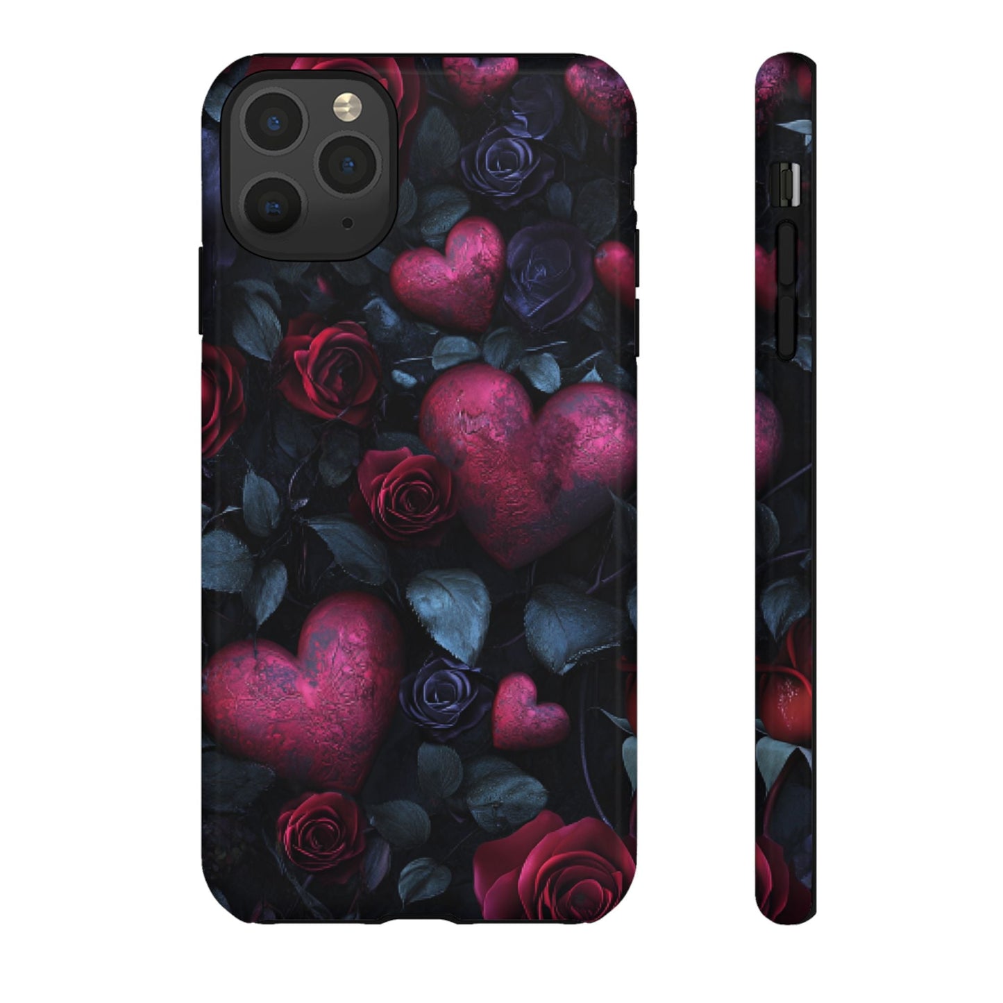 Hearts and Roses Phone Case - Gothic Valentine Phone Cases for iPhone 16 15 14 13 12 11, Samsung Galaxy & Google Pixel