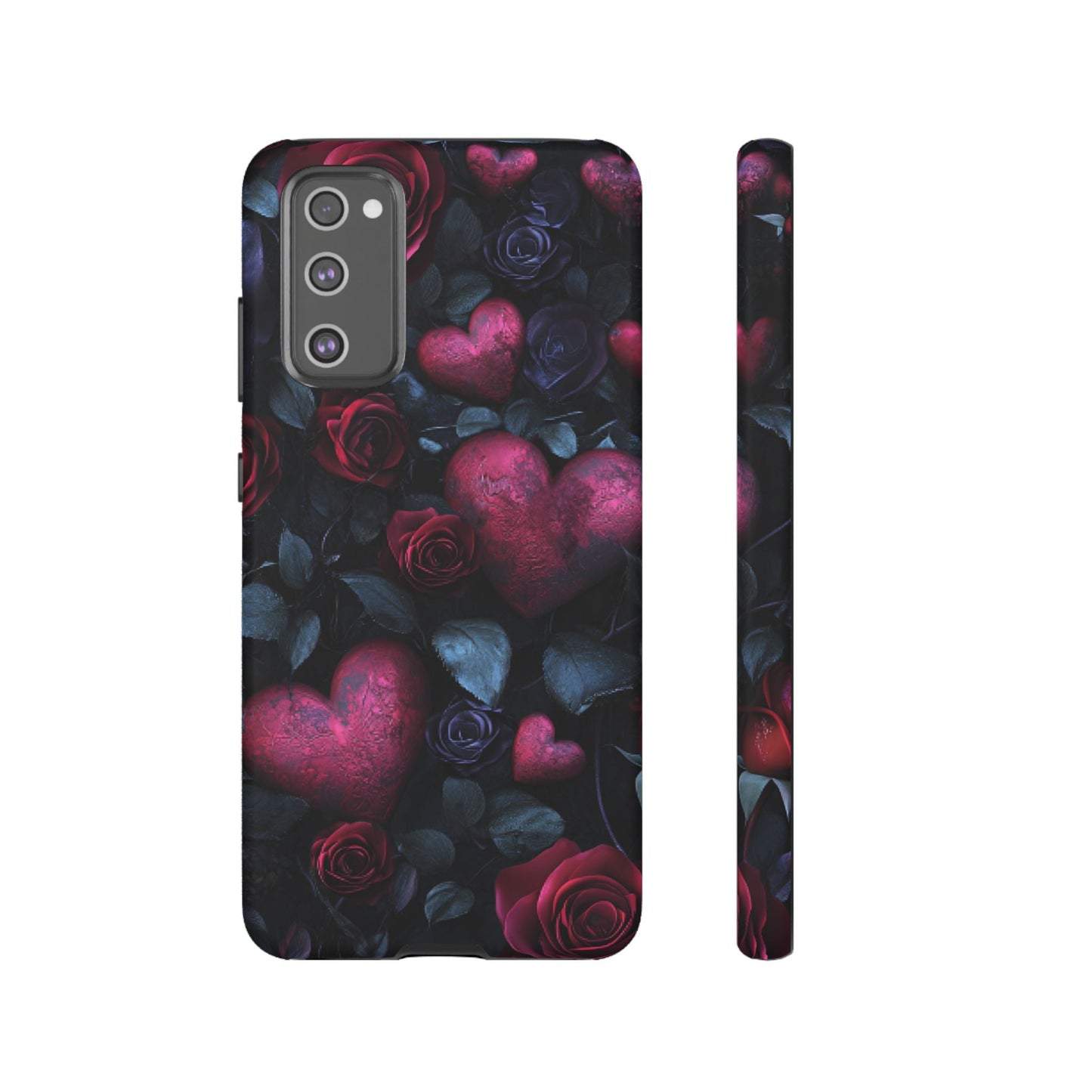 Hearts and Roses Phone Case - Gothic Valentine Phone Cases for iPhone 16 15 14 13 12 11, Samsung Galaxy & Google Pixel