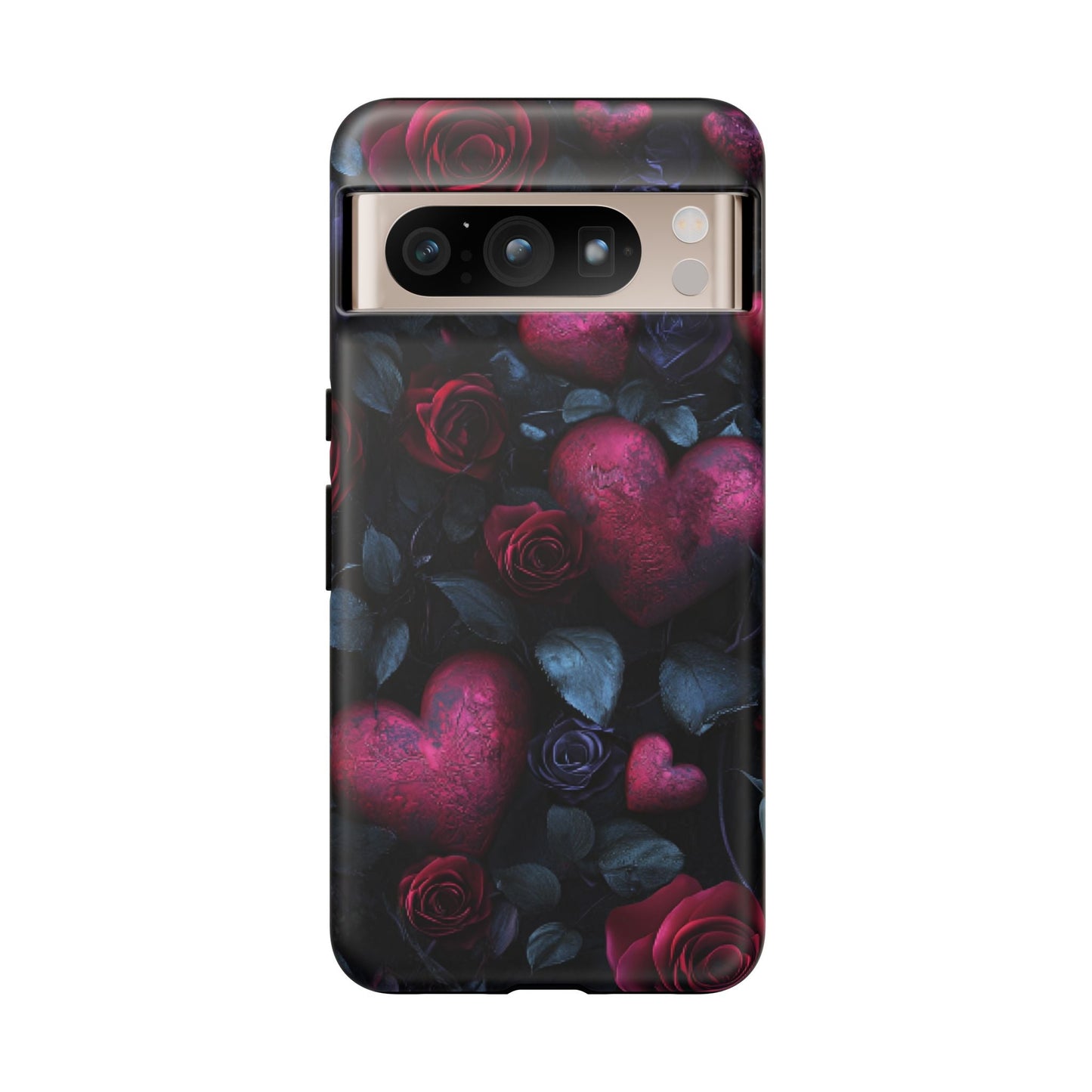 Hearts and Roses Phone Case - Gothic Valentine Phone Cases for iPhone 16 15 14 13 12 11, Samsung Galaxy & Google Pixel