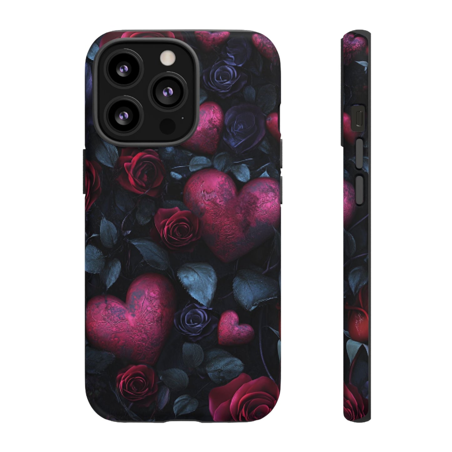 Hearts and Roses Phone Case - Gothic Valentine Phone Cases for iPhone 16 15 14 13 12 11, Samsung Galaxy & Google Pixel