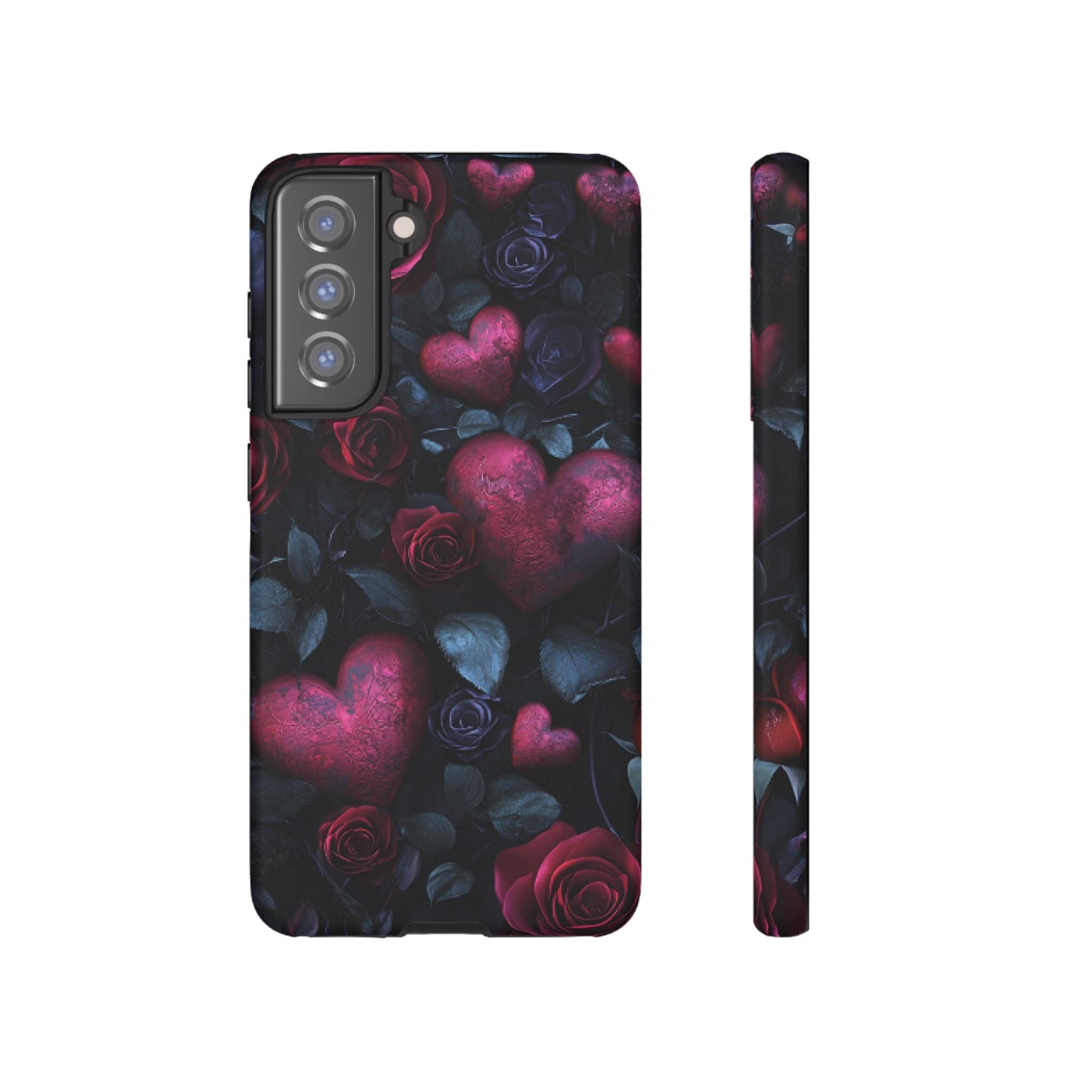 Hearts and Roses Phone Case - Gothic Valentine Phone Cases for iPhone 16 15 14 13 12 11, Samsung Galaxy & Google Pixel