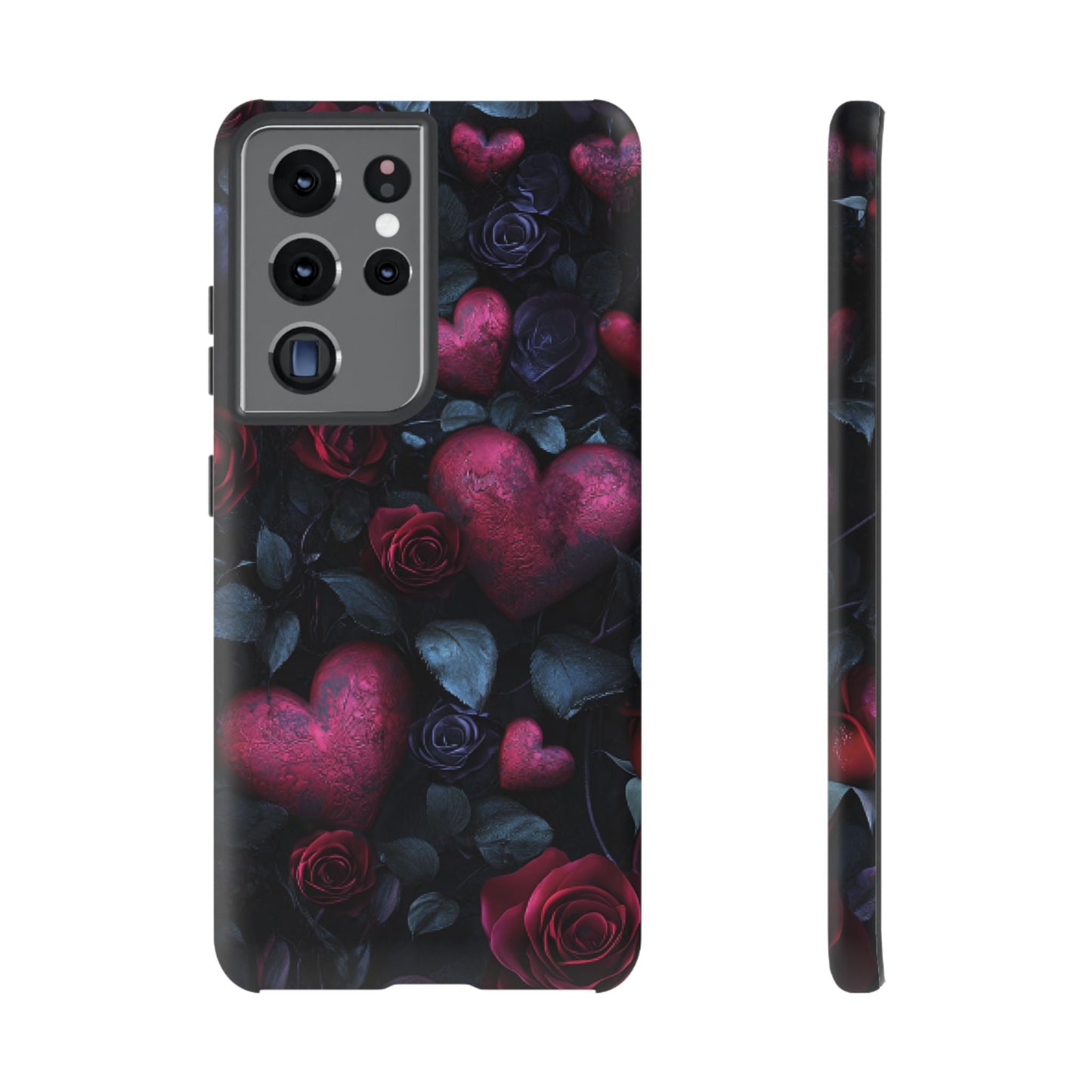 Hearts and Roses Phone Case - Gothic Valentine Phone Cases for iPhone 16 15 14 13 12 11, Samsung Galaxy & Google Pixel