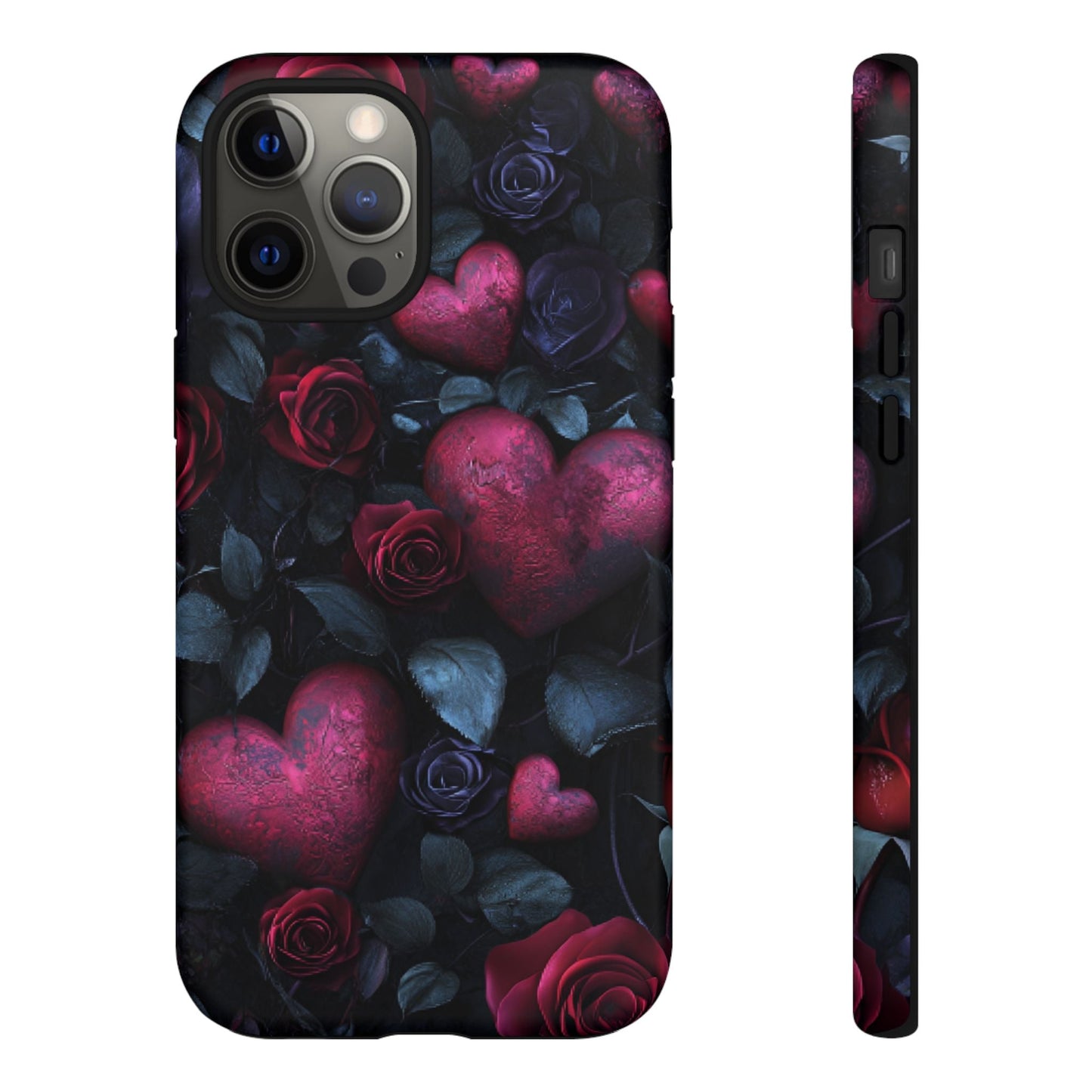 Hearts and Roses Phone Case - Gothic Valentine Phone Cases for iPhone 16 15 14 13 12 11, Samsung Galaxy & Google Pixel