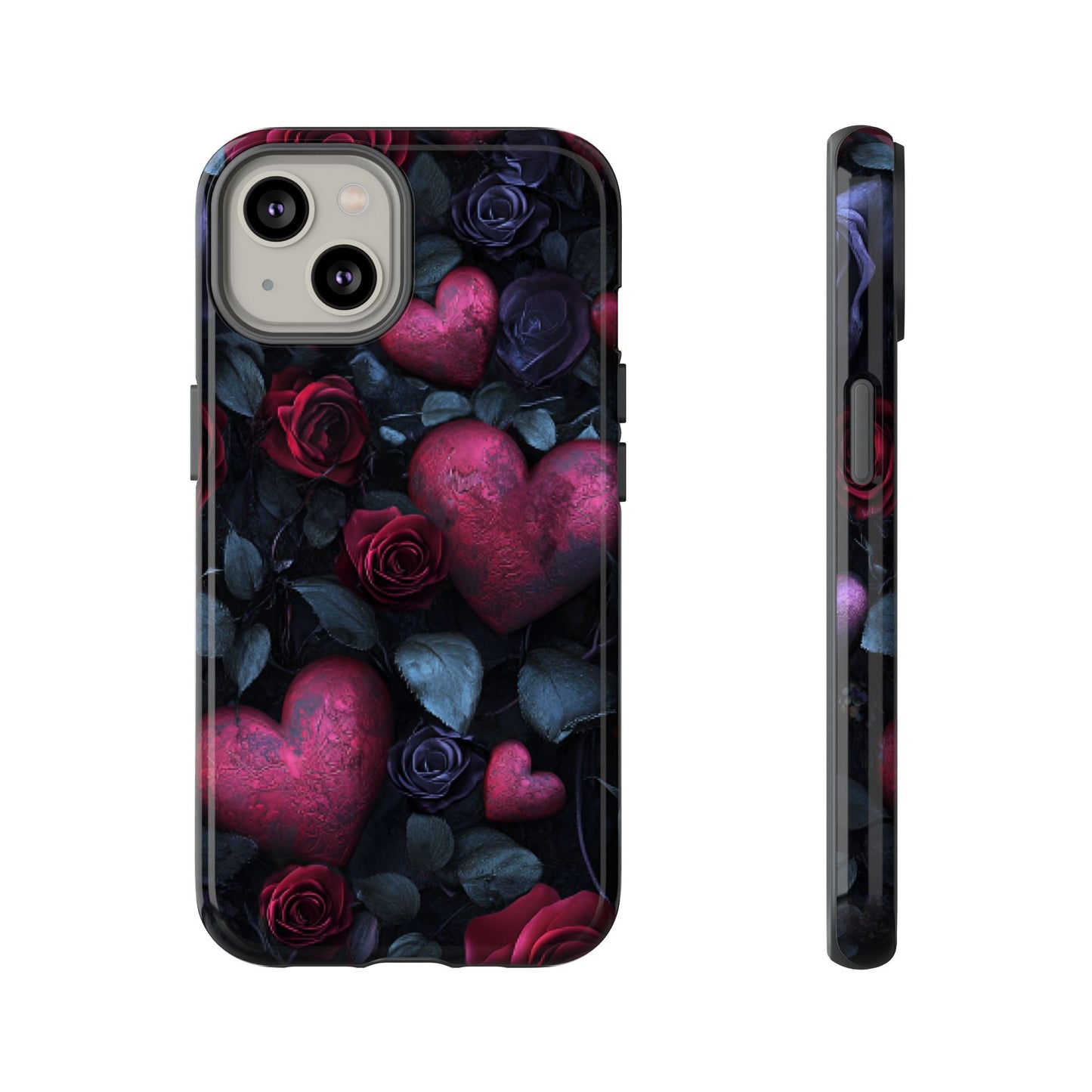 Hearts and Roses Phone Case - Gothic Valentine Phone Cases for iPhone 16 15 14 13 12 11, Samsung Galaxy & Google Pixel