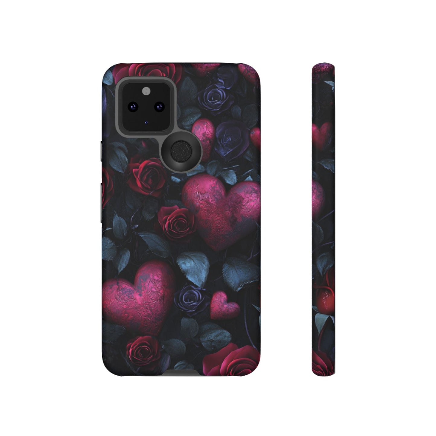 Hearts and Roses Phone Case - Gothic Valentine Phone Cases for iPhone 16 15 14 13 12 11, Samsung Galaxy & Google Pixel