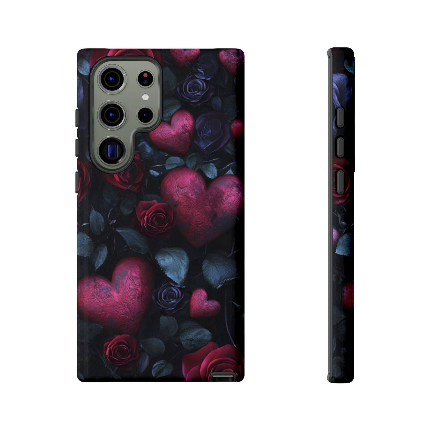 Hearts and Roses Phone Case - Gothic Valentine Phone Cases for iPhone 16 15 14 13 12 11, Samsung Galaxy & Google Pixel