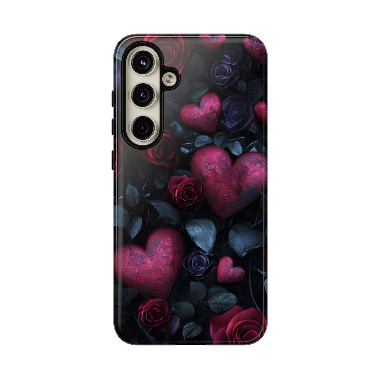 Hearts and Roses Phone Case - Gothic Valentine Phone Cases for iPhone 16 15 14 13 12 11, Samsung Galaxy & Google Pixel