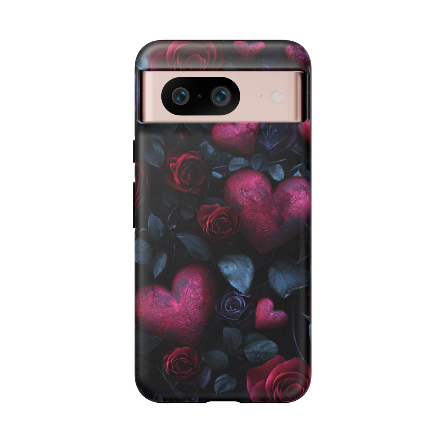 Hearts and Roses Phone Case - Gothic Valentine Phone Cases for iPhone 16 15 14 13 12 11, Samsung Galaxy & Google Pixel