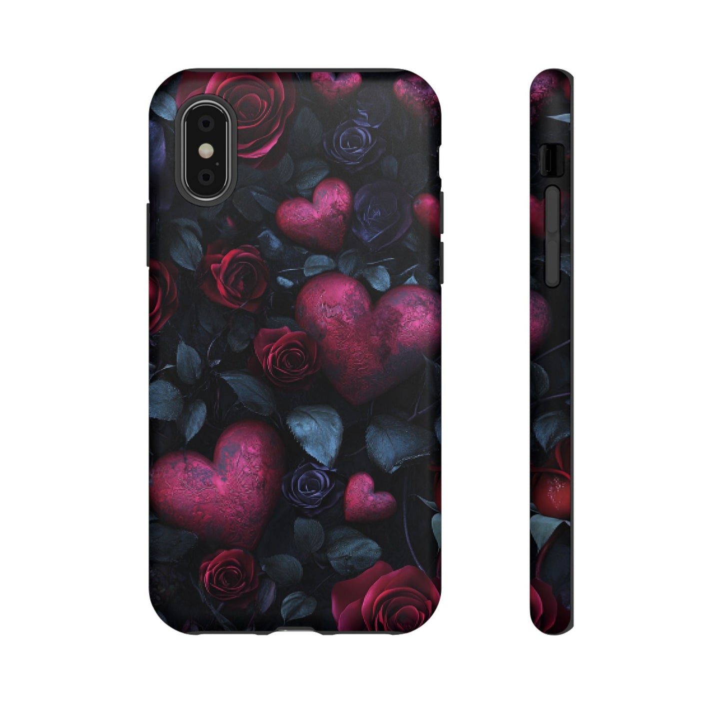 Hearts and Roses Phone Case - Gothic Valentine Phone Cases for iPhone 16 15 14 13 12 11, Samsung Galaxy & Google Pixel