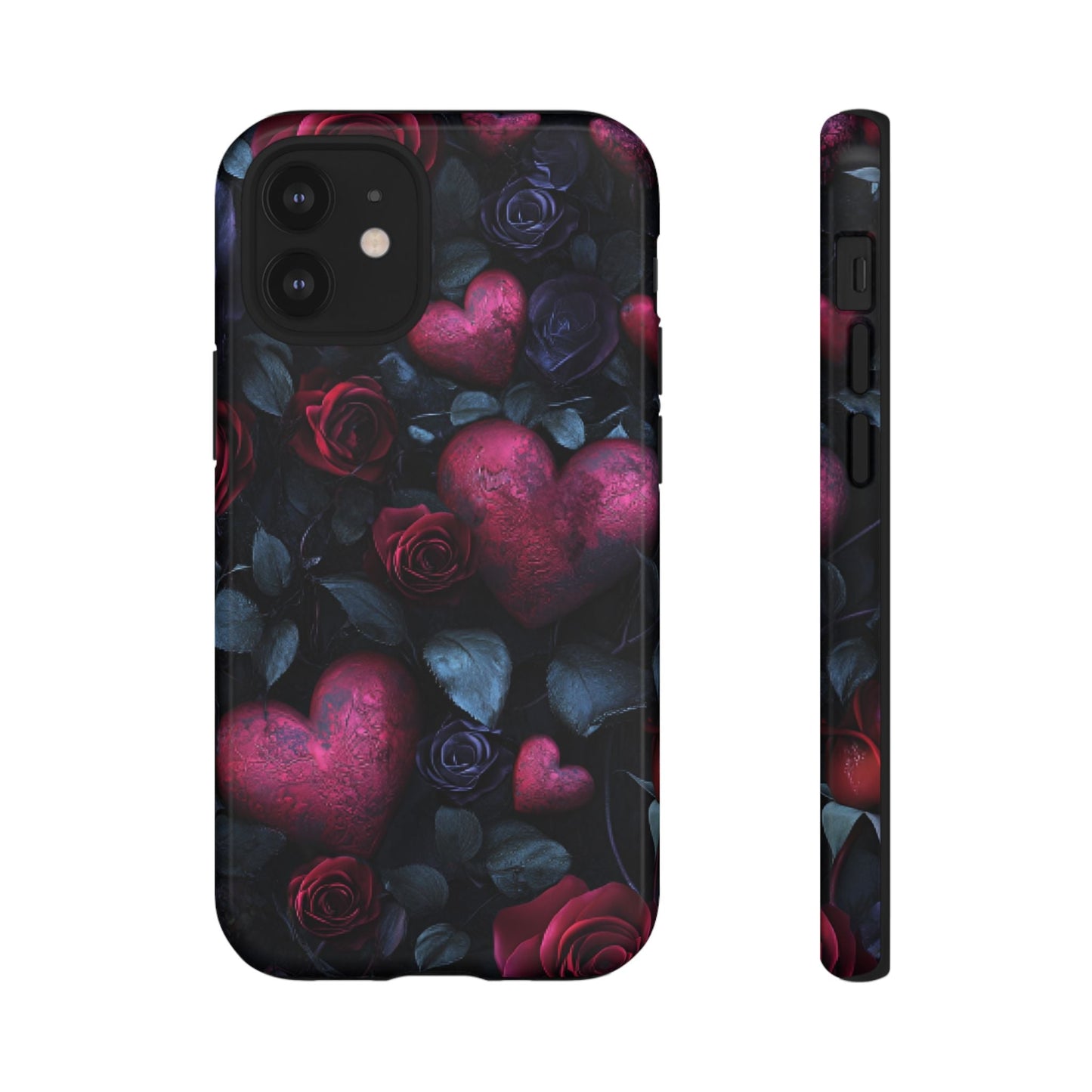 Hearts and Roses Phone Case - Gothic Valentine Phone Cases for iPhone 16 15 14 13 12 11, Samsung Galaxy & Google Pixel