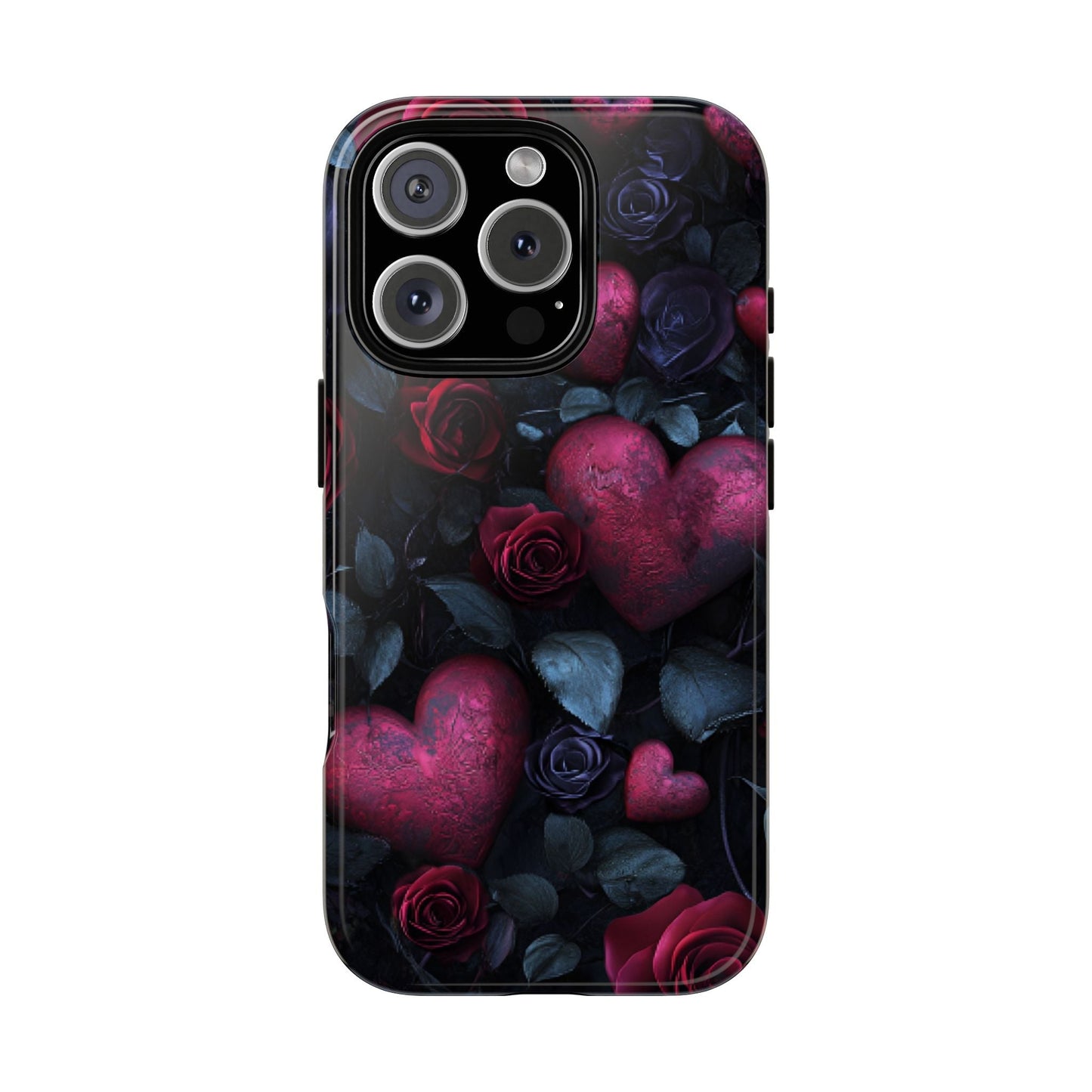 Hearts and Roses Phone Case - Gothic Valentine Phone Cases for iPhone 16 15 14 13 12 11, Samsung Galaxy & Google Pixel