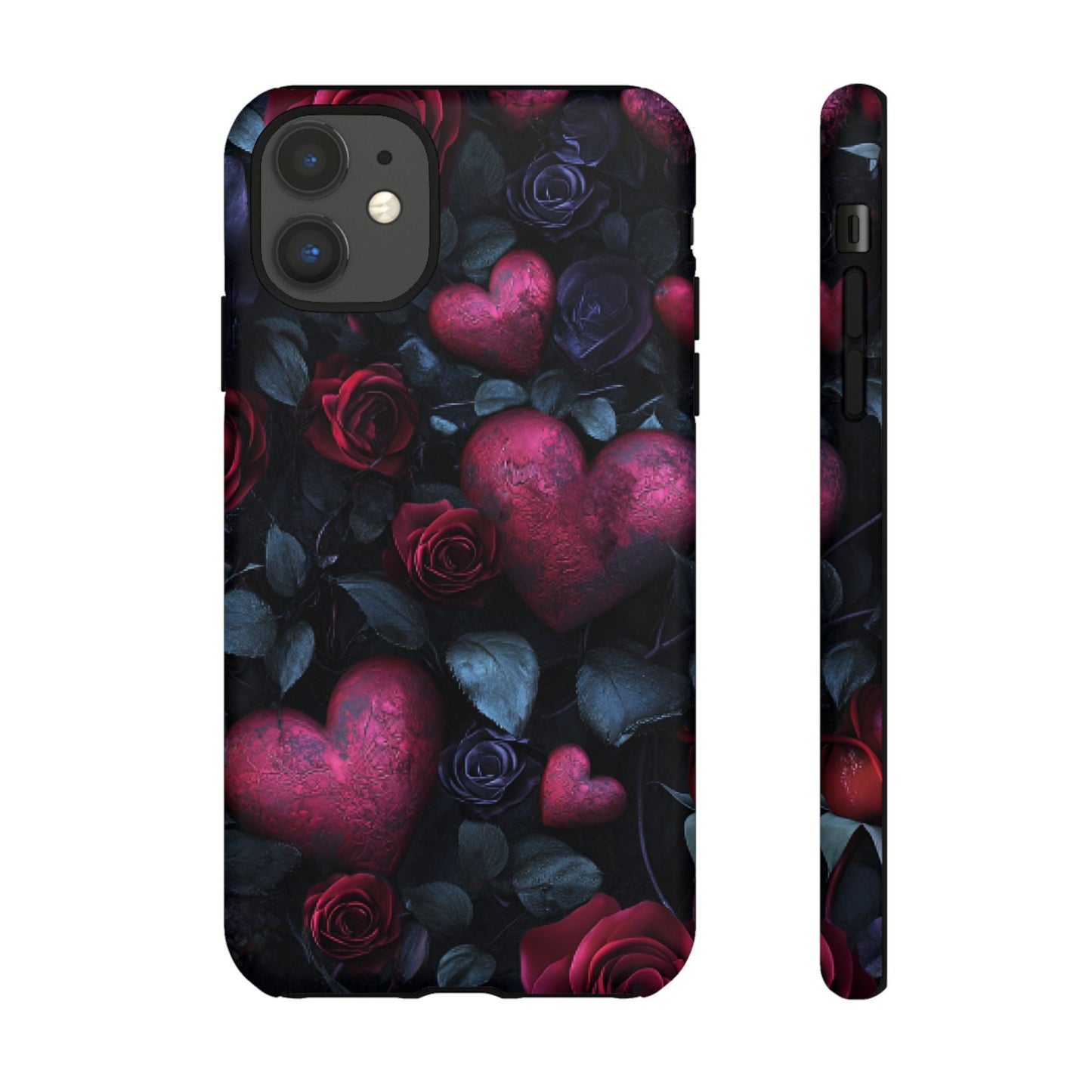 Hearts and Roses Phone Case - Gothic Valentine Phone Cases for iPhone 16 15 14 13 12 11, Samsung Galaxy & Google Pixel