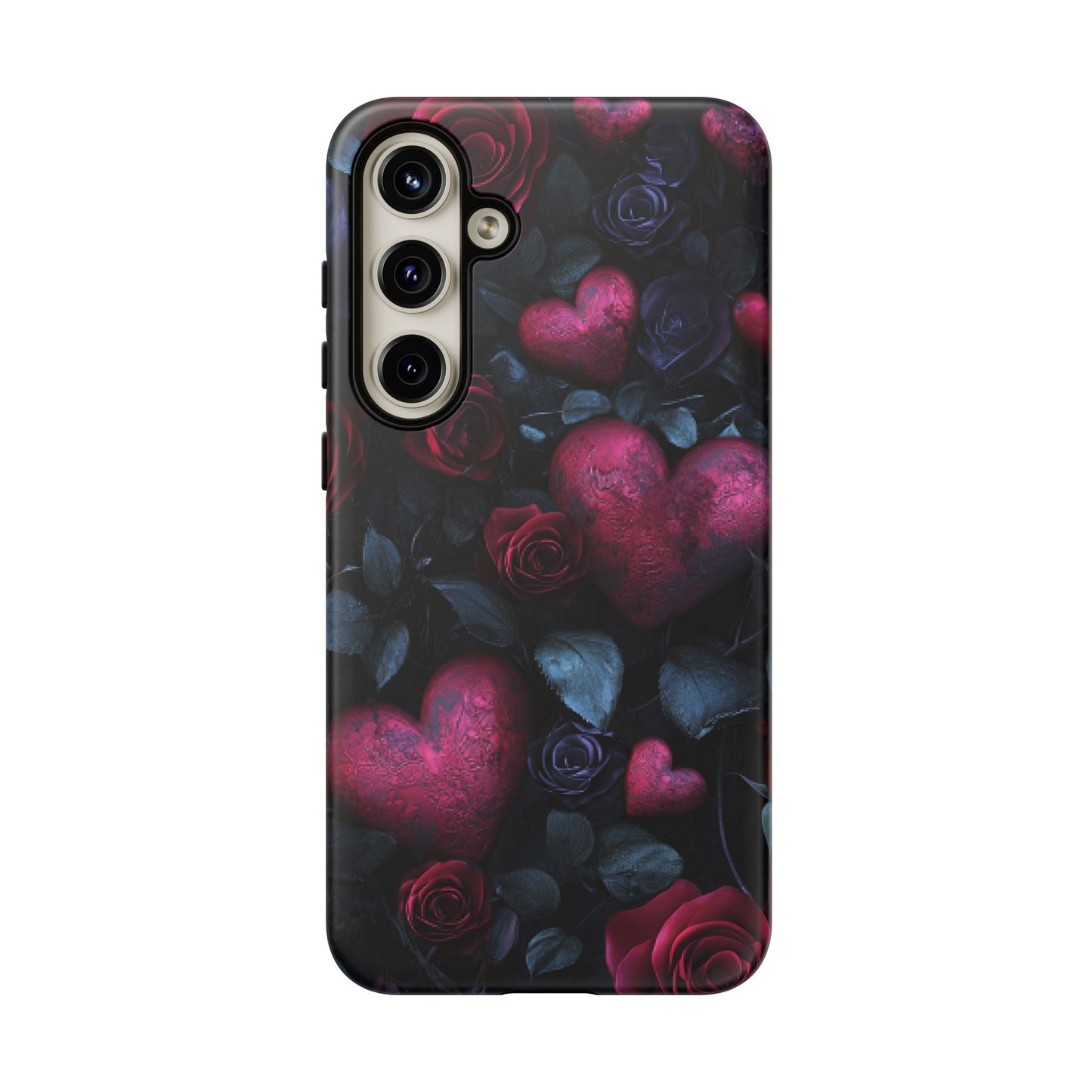 Hearts and Roses Phone Case - Gothic Valentine Phone Cases for iPhone 16 15 14 13 12 11, Samsung Galaxy & Google Pixel