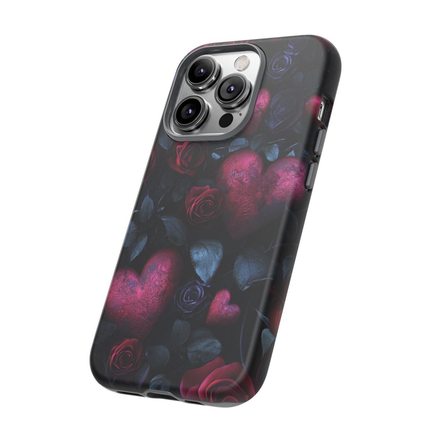 Hearts and Roses Phone Case - Gothic Valentine Phone Cases for iPhone 16 15 14 13 12 11, Samsung Galaxy & Google Pixel