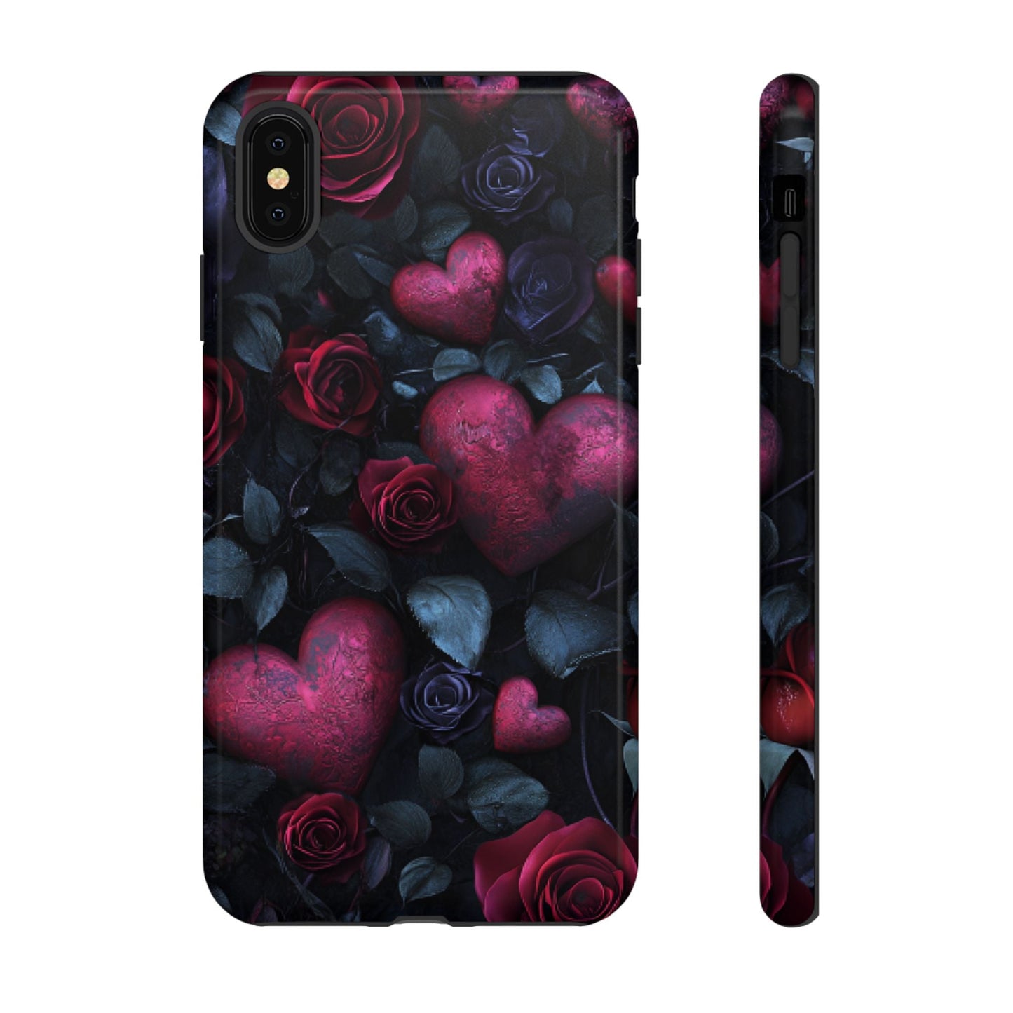 Hearts and Roses Phone Case - Gothic Valentine Phone Cases for iPhone 16 15 14 13 12 11, Samsung Galaxy & Google Pixel