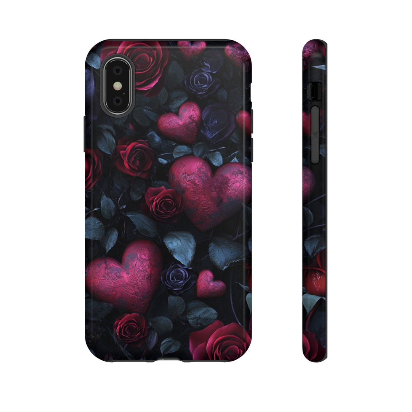 Hearts and Roses Phone Case - Gothic Valentine Phone Cases for iPhone 16 15 14 13 12 11, Samsung Galaxy & Google Pixel