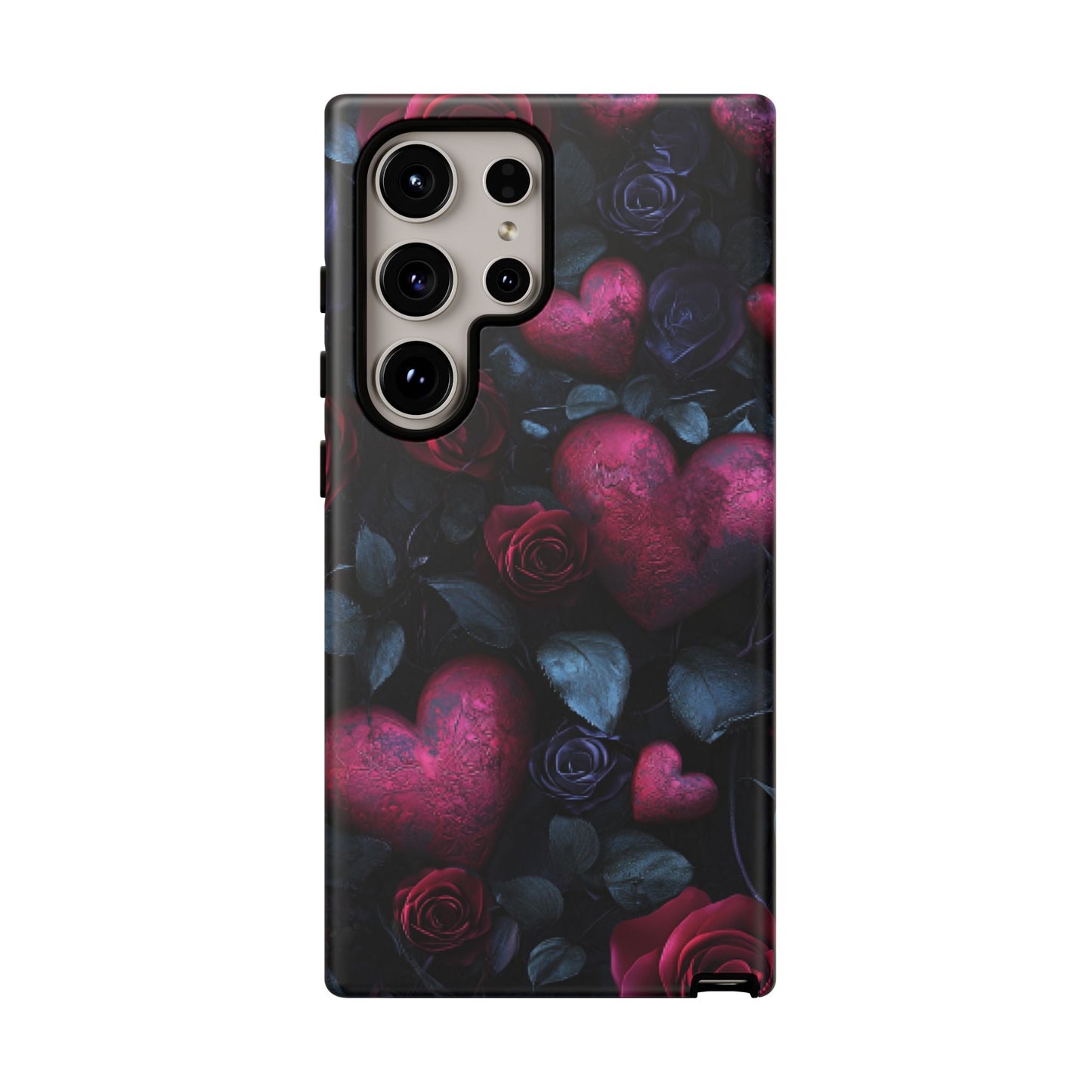 Hearts and Roses Phone Case - Gothic Valentine Phone Cases for iPhone 16 15 14 13 12 11, Samsung Galaxy & Google Pixel