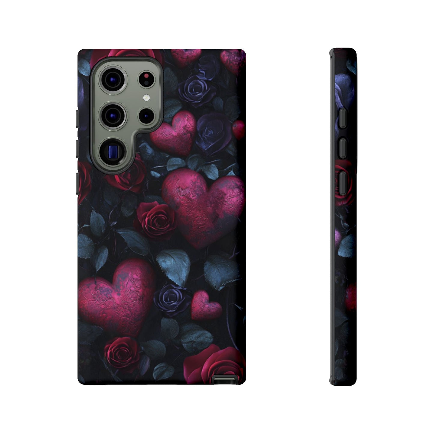 Hearts and Roses Phone Case - Gothic Valentine Phone Cases for iPhone 16 15 14 13 12 11, Samsung Galaxy & Google Pixel