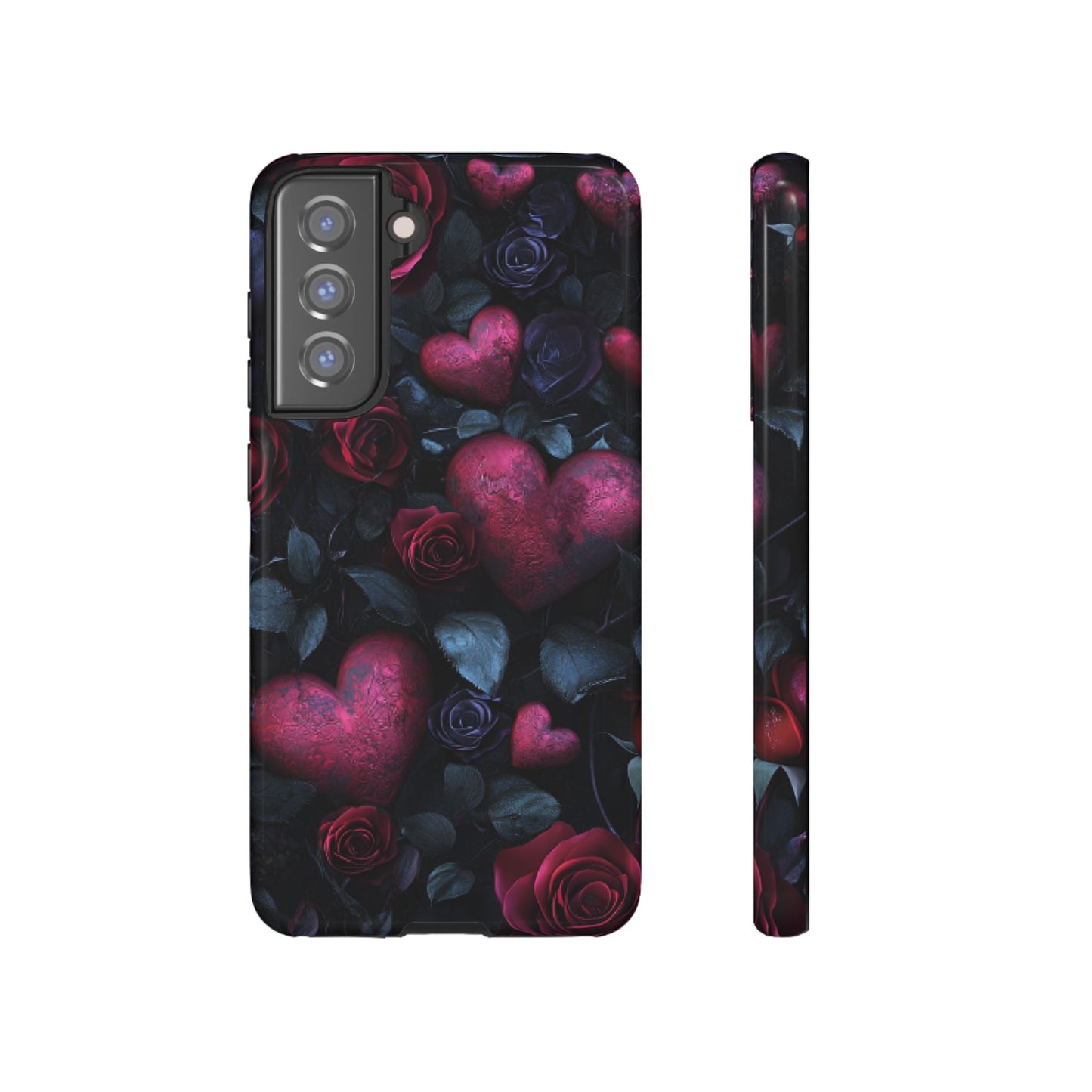 Hearts and Roses Phone Case - Gothic Valentine Phone Cases for iPhone 16 15 14 13 12 11, Samsung Galaxy & Google Pixel