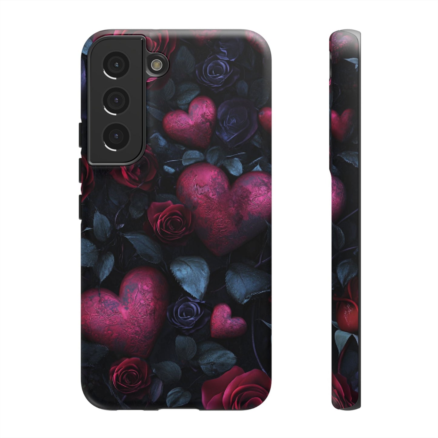 Hearts and Roses Phone Case - Gothic Valentine Phone Cases for iPhone 16 15 14 13 12 11, Samsung Galaxy & Google Pixel