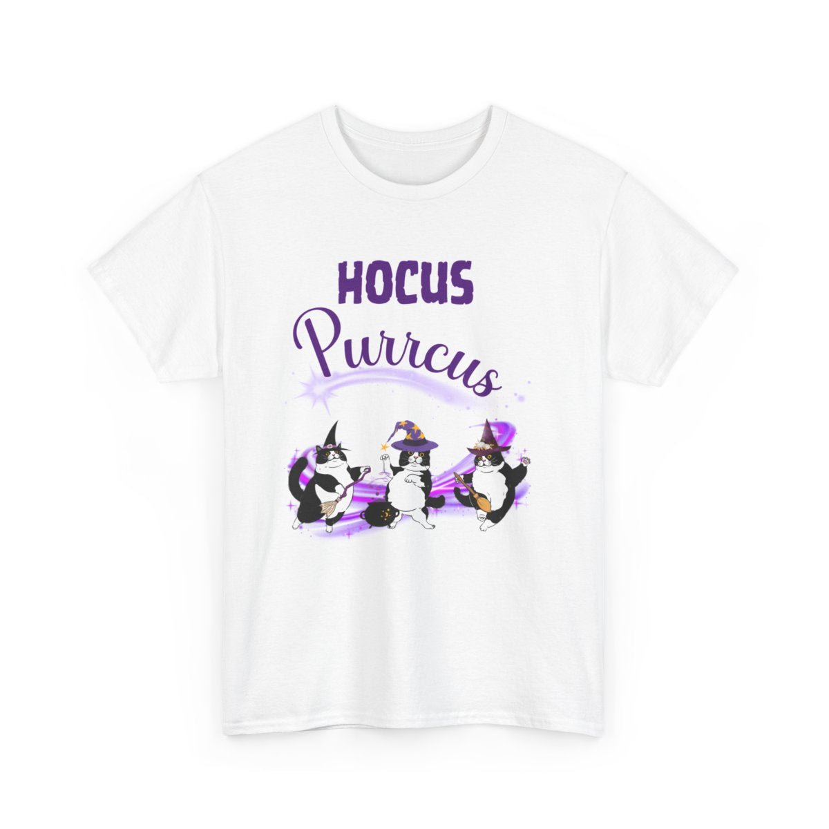 Hocus Pocus T-Shirt with Cute Cats - Hocus Purrcus - Funny Cat Halloween Tee - Boo and Bewear