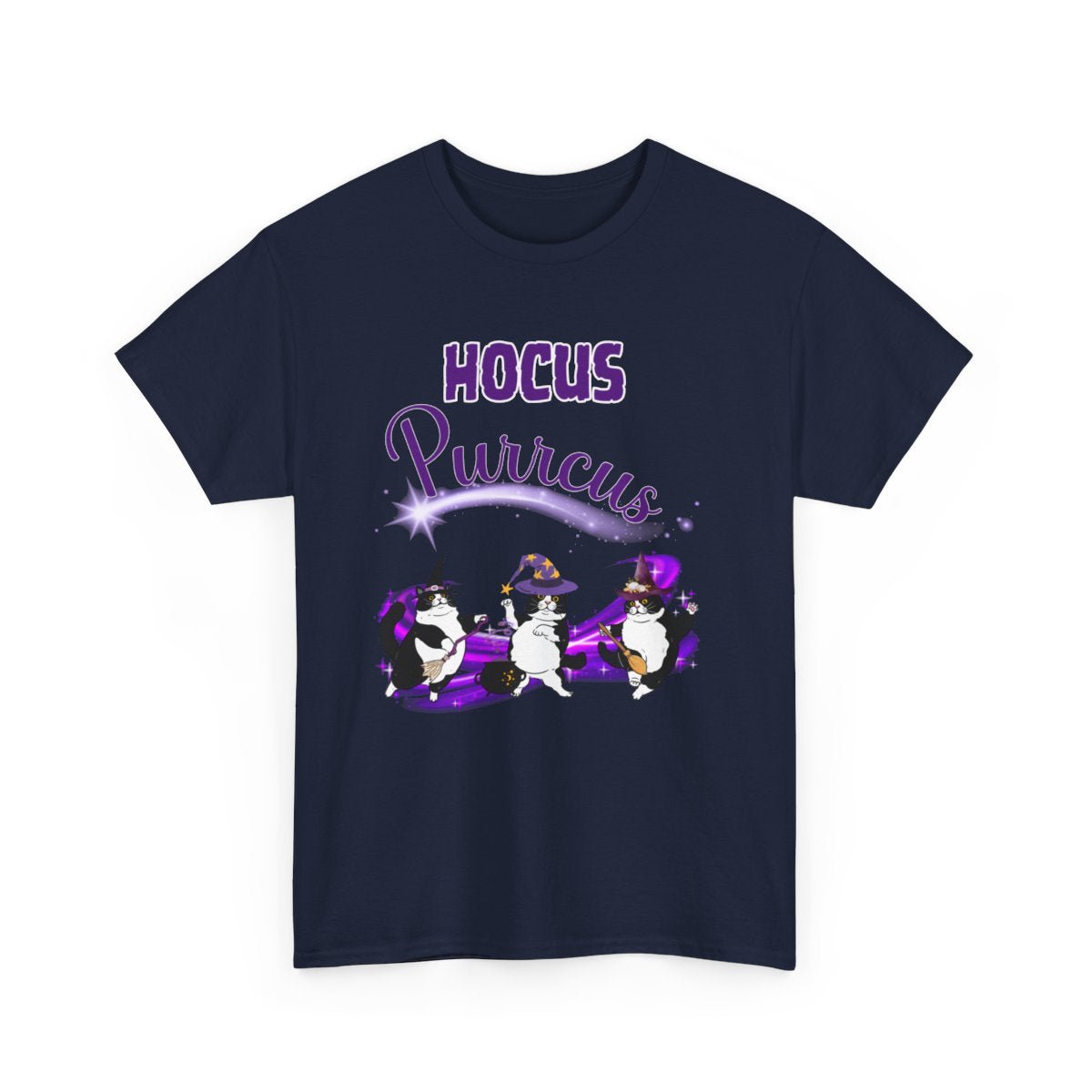 Hocus Pocus T-Shirt with Cute Cats - Hocus Purrcus - Funny Cat Halloween Tee - Boo and Bewear