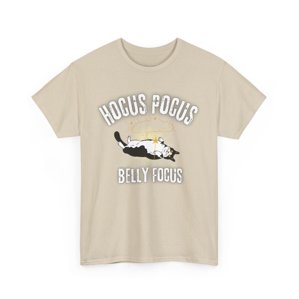 Hocus Pocus T-Shirt with Cute Witch Cat - Hocus Pocus Belly Focus - Funny Halloween Shirt - Boo and Bewear